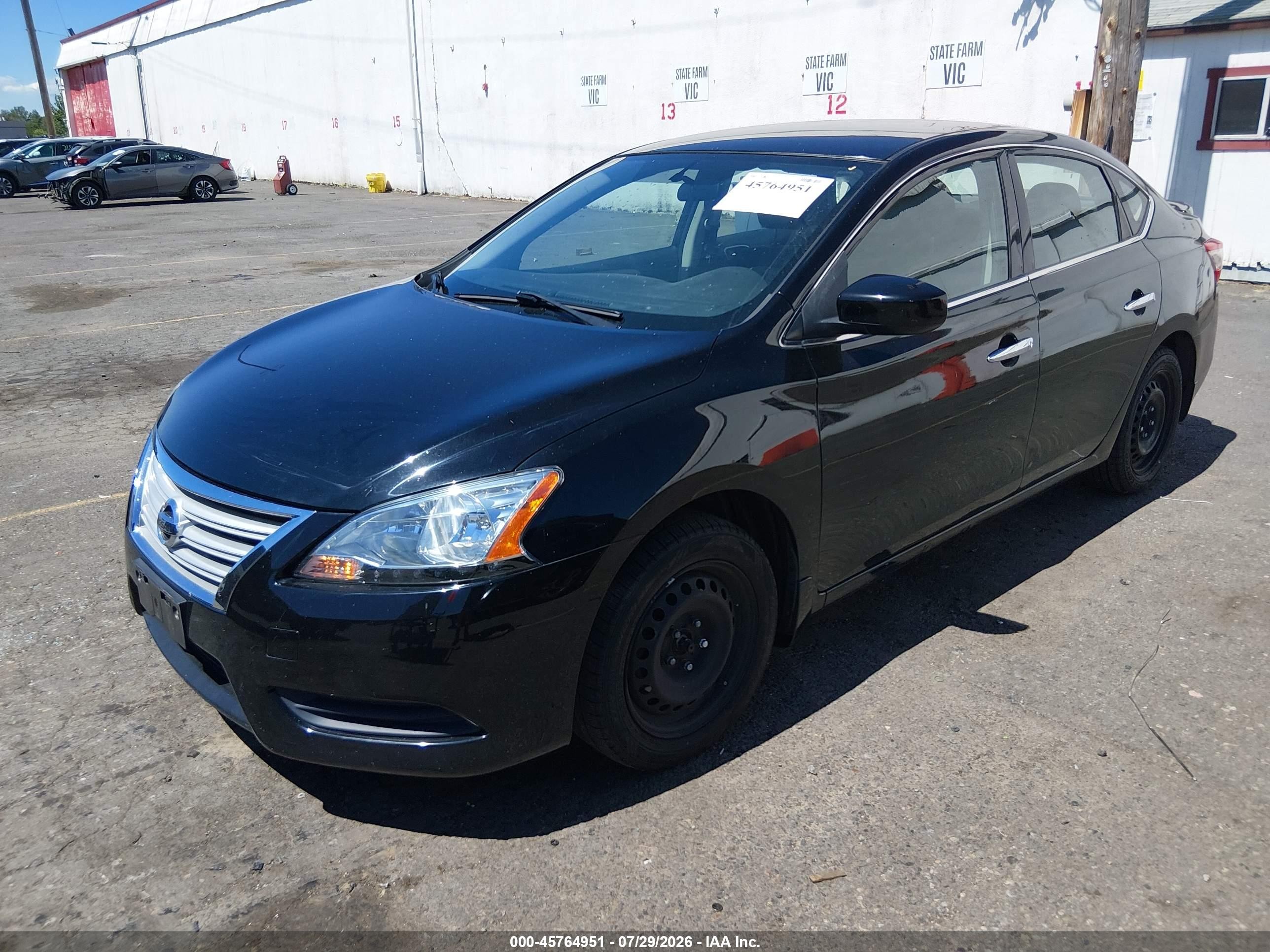 2015 Nissan Sentra S Black vin: 3N1AB7AP4FY291770