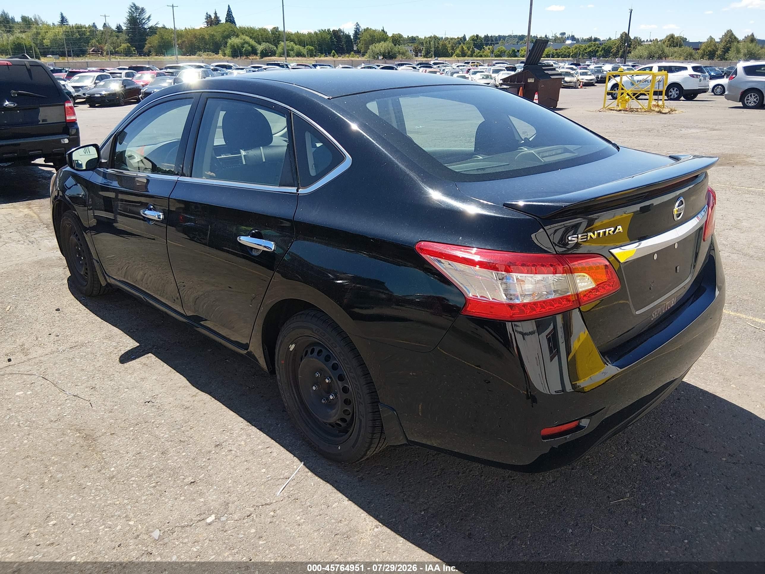 2015 Nissan Sentra S Black vin: 3N1AB7AP4FY291770