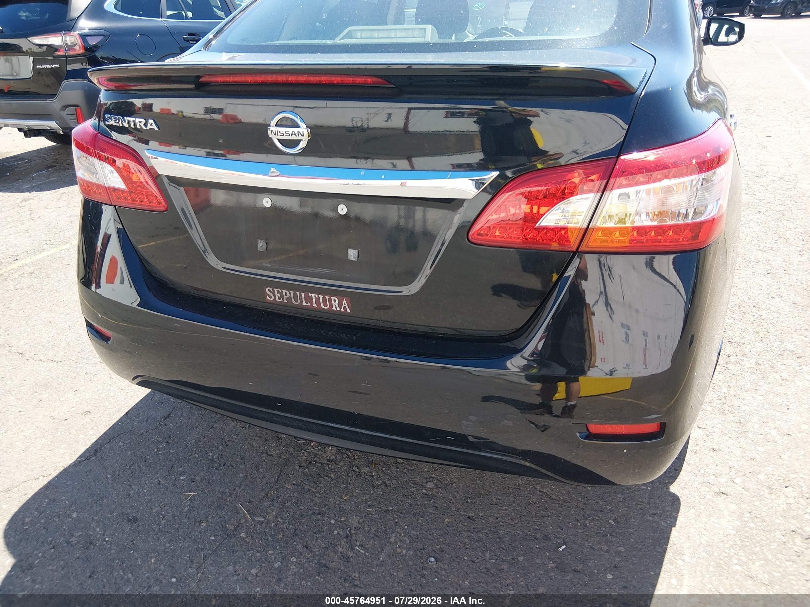 2015 Nissan Sentra S Black vin: 3N1AB7AP4FY291770