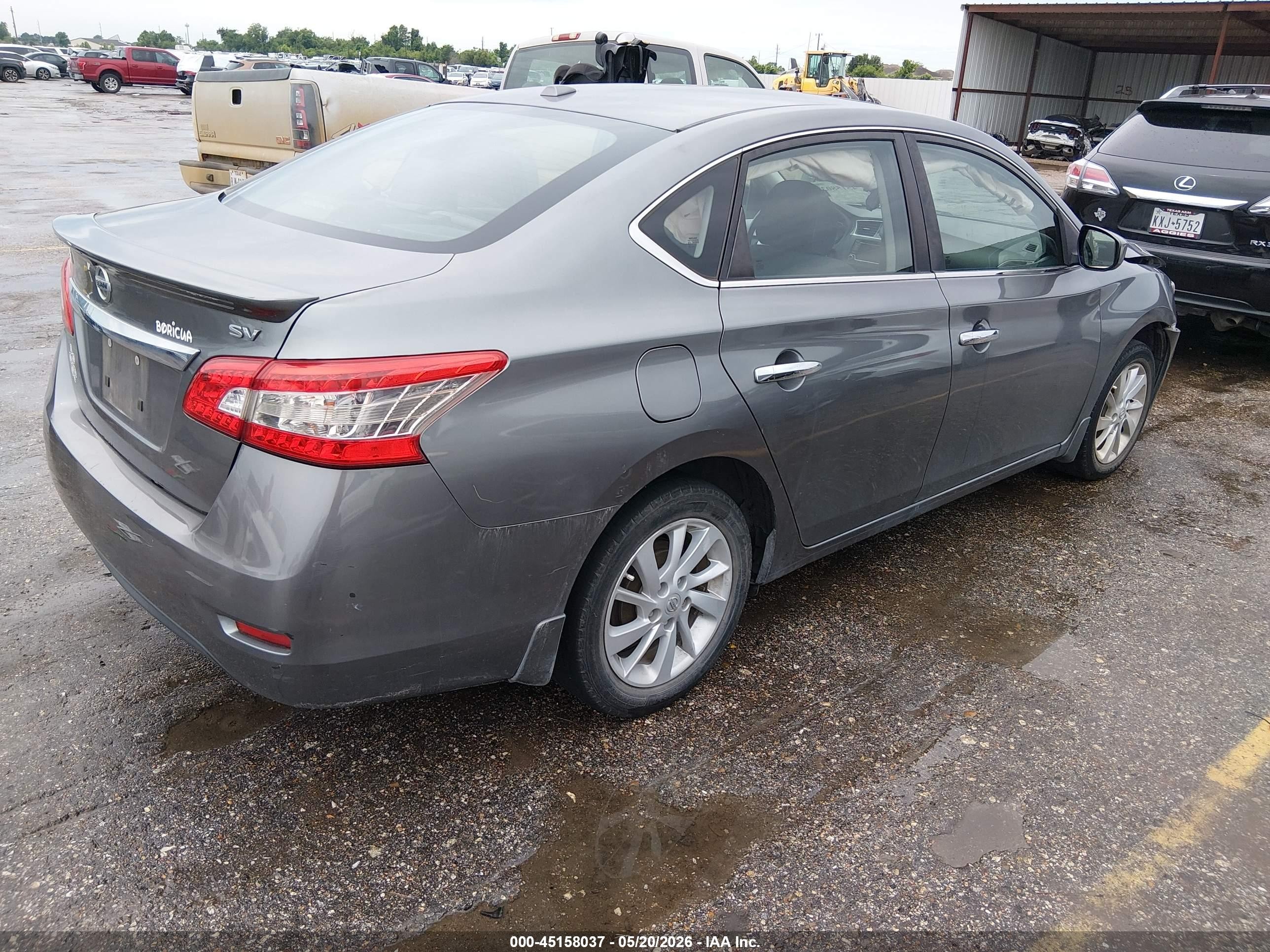 2015 Nissan Sentra Sv Gray vin: 3N1AB7AP4FY297651