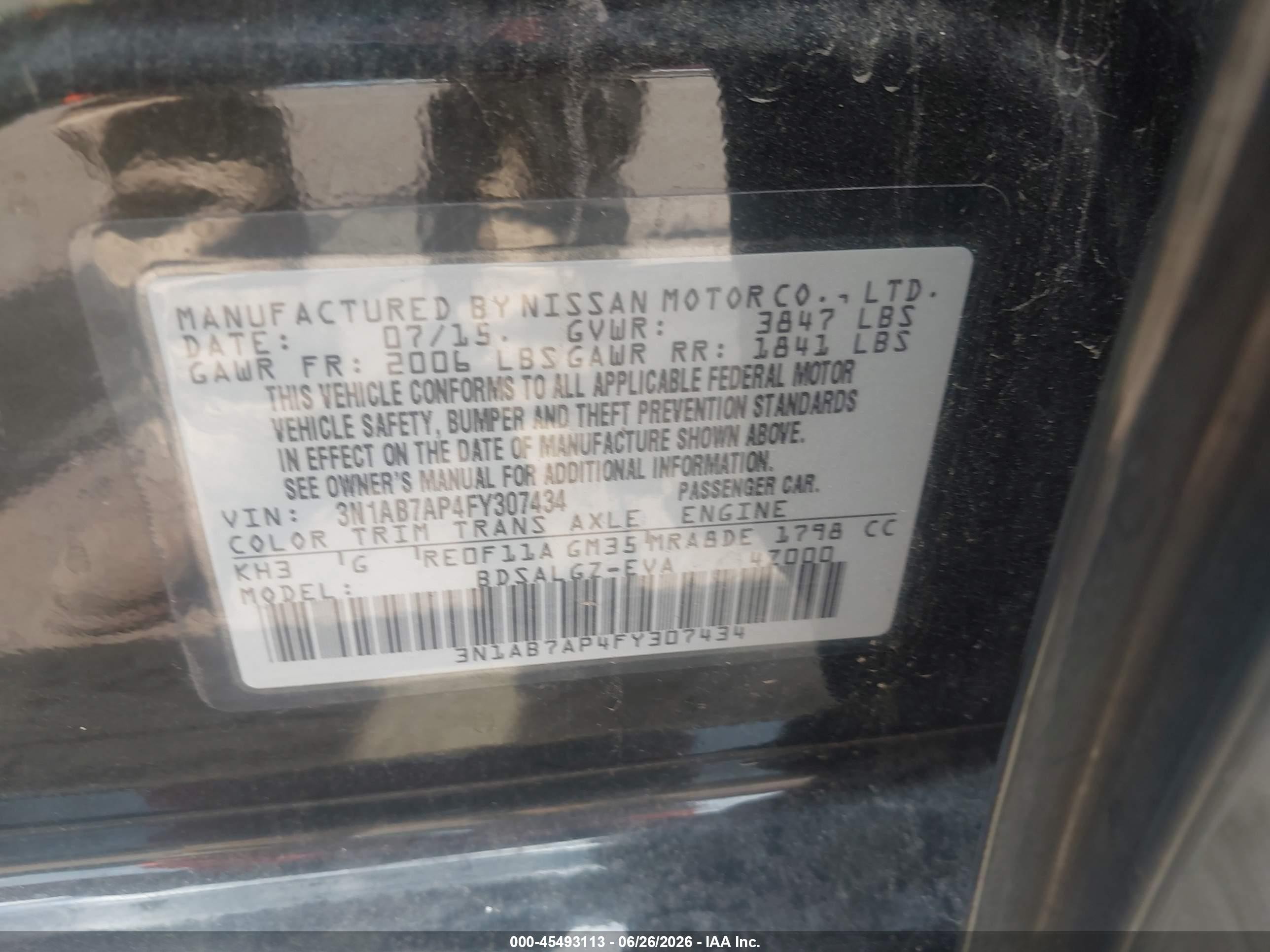 2015 Nissan Sentra Sl Black vin: 3N1AB7AP4FY307434