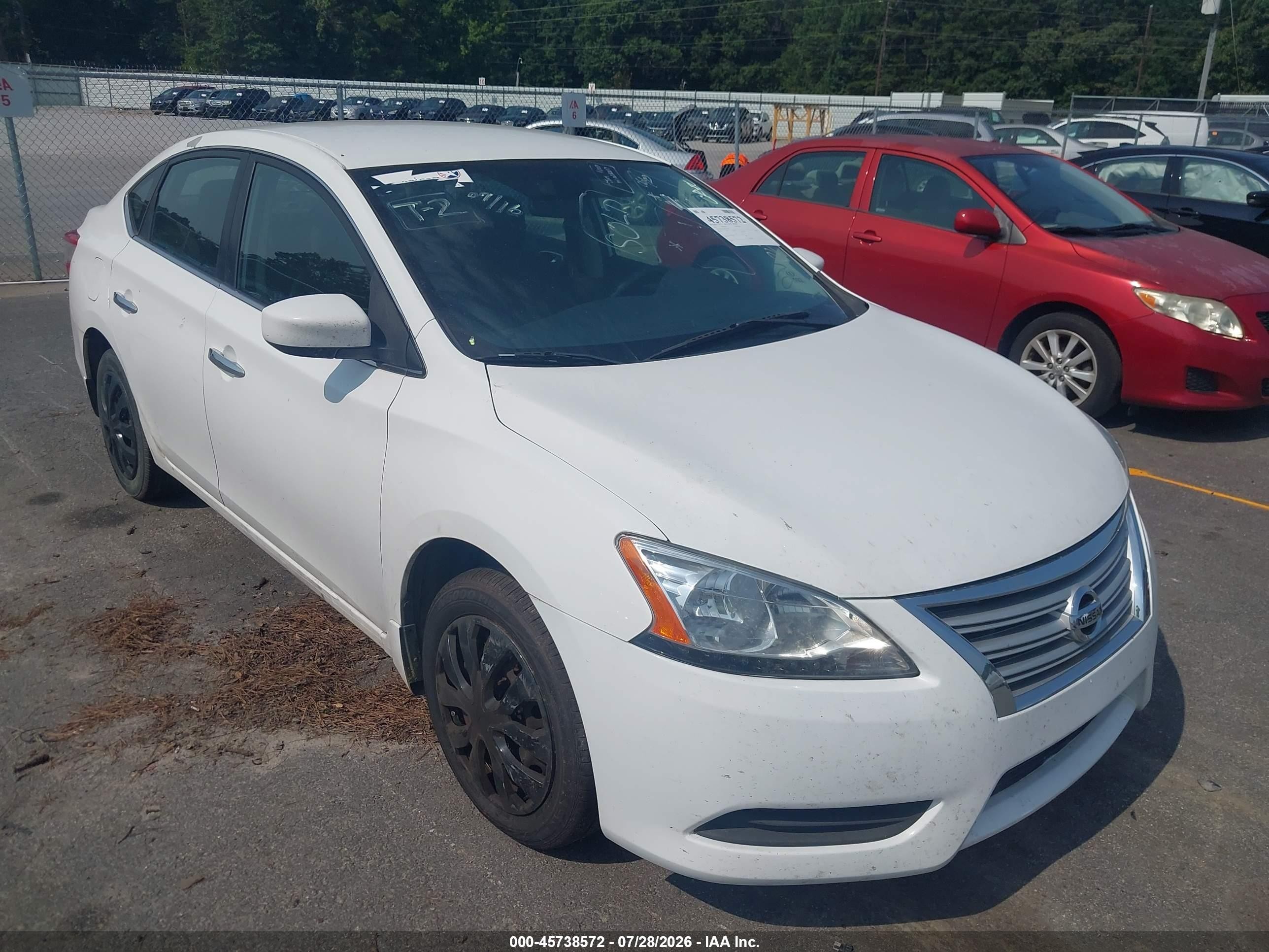 2015 Nissan Sentra S White vin: 3N1AB7AP4FY311757