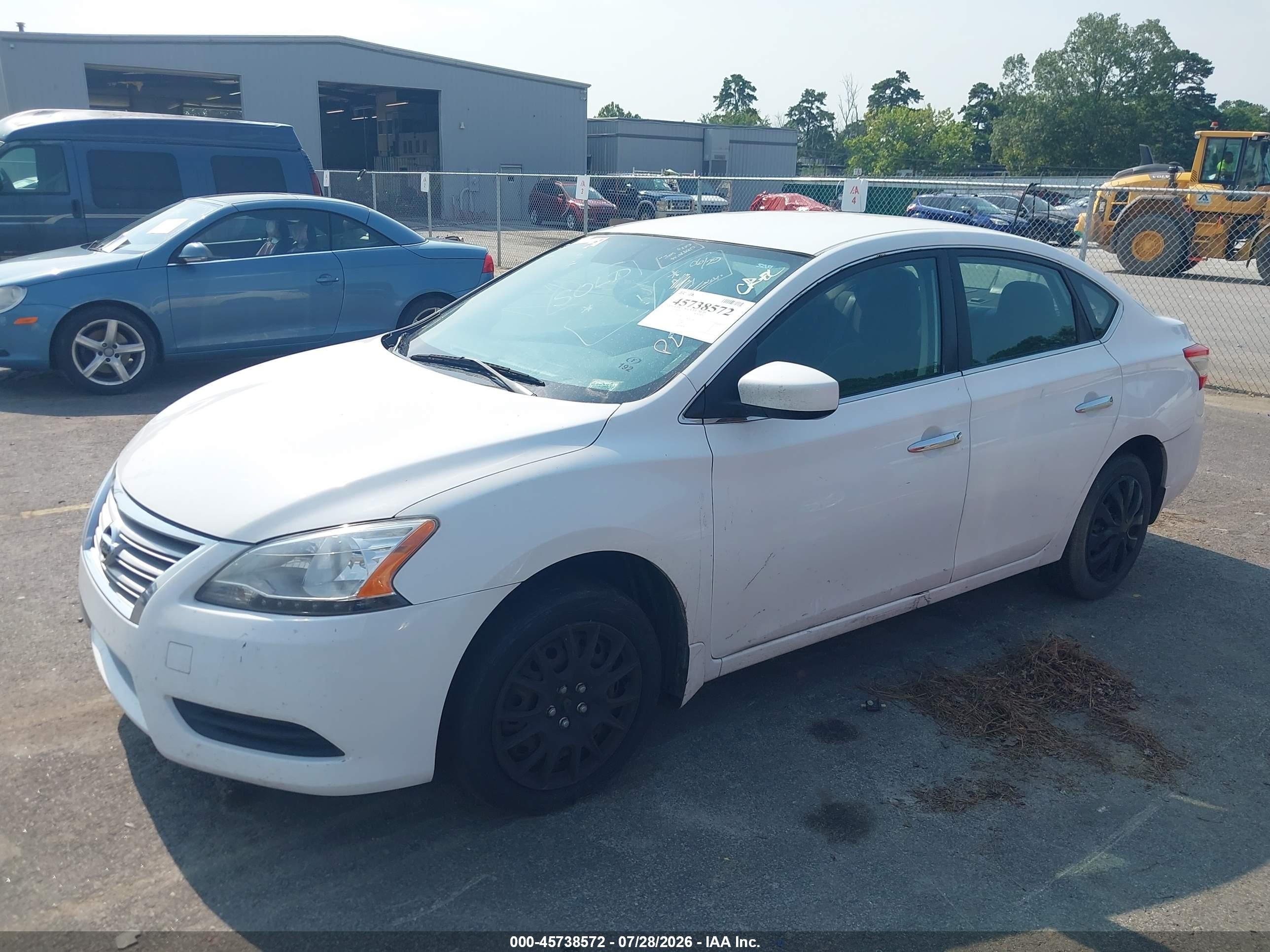 2015 Nissan Sentra S White vin: 3N1AB7AP4FY311757
