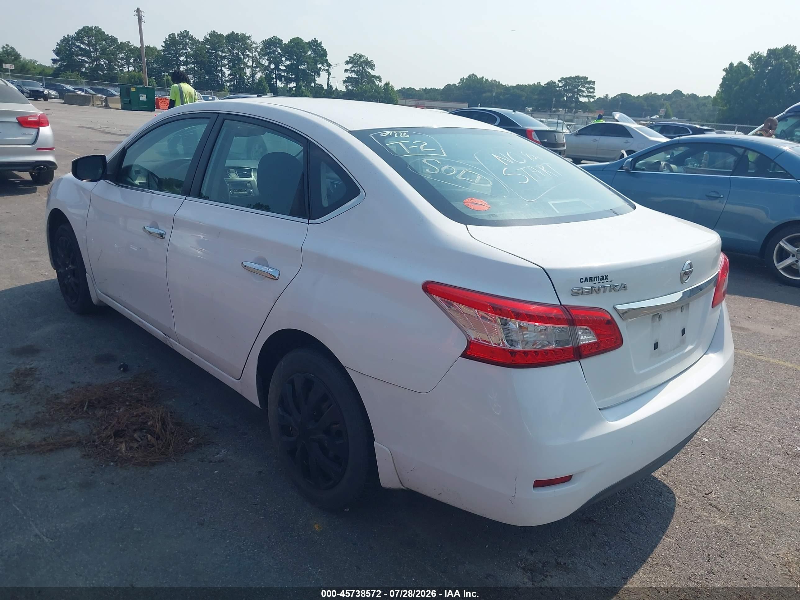 2015 Nissan Sentra S White vin: 3N1AB7AP4FY311757
