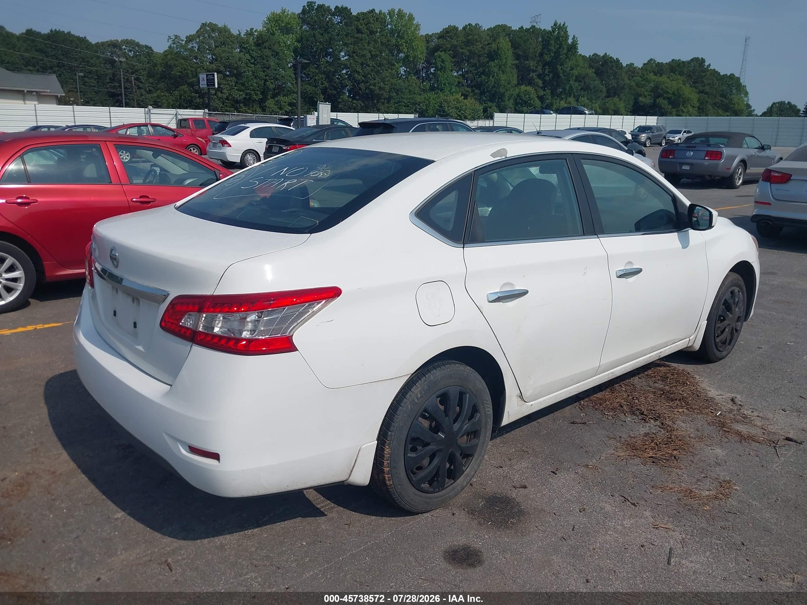 2015 Nissan Sentra S White vin: 3N1AB7AP4FY311757