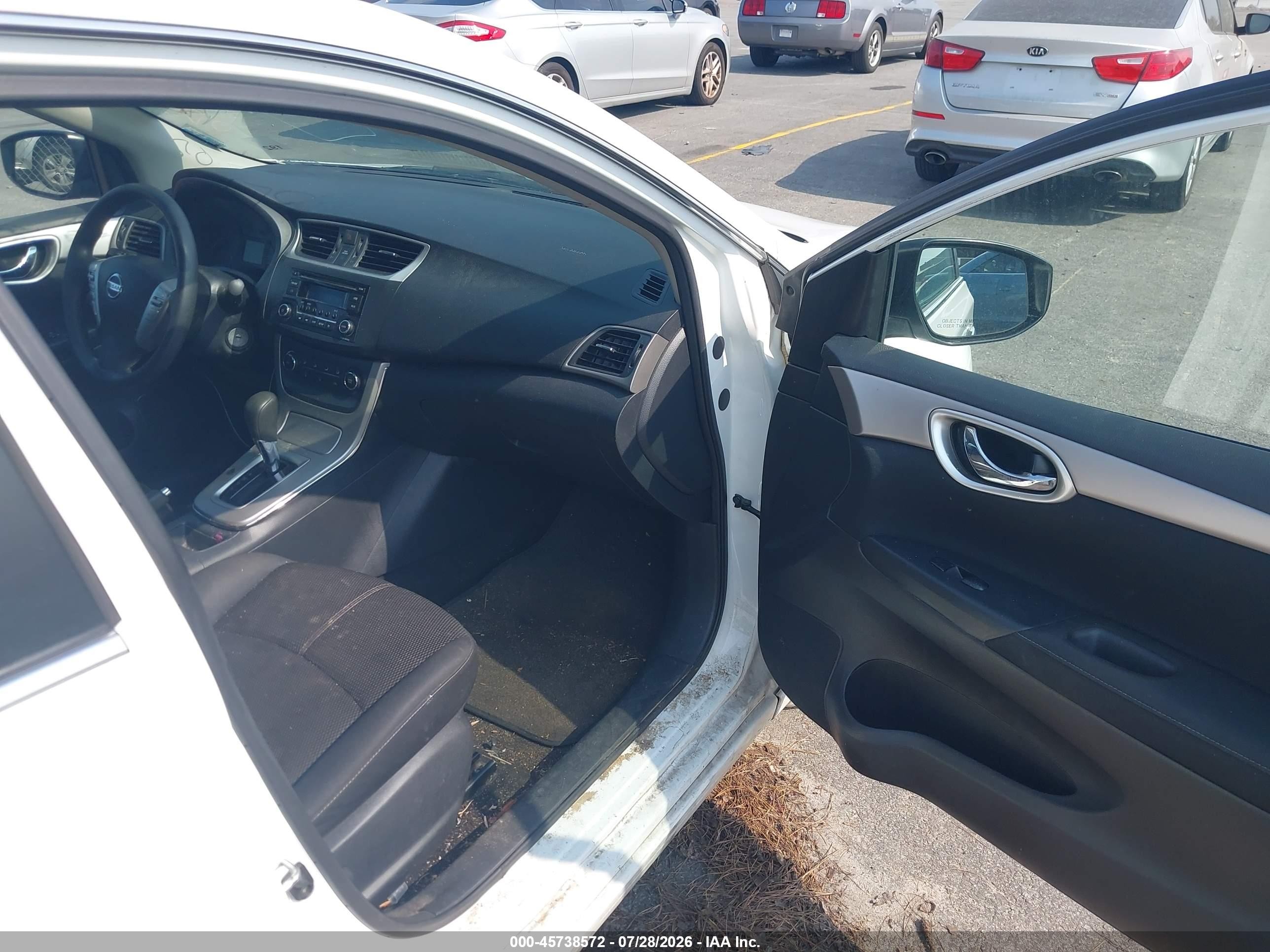 2015 Nissan Sentra S White vin: 3N1AB7AP4FY311757