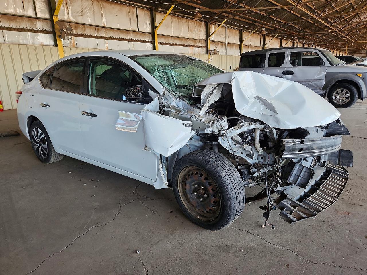 2015 Nissan Sentra S White vin: 3N1AB7AP4FY321480