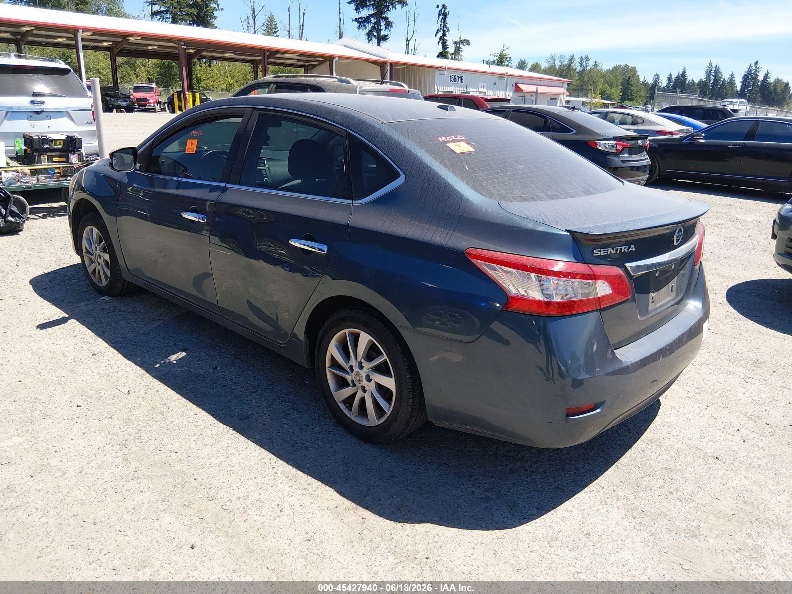 2015 Nissan Sentra Sv Blue vin: 3N1AB7AP4FY349828