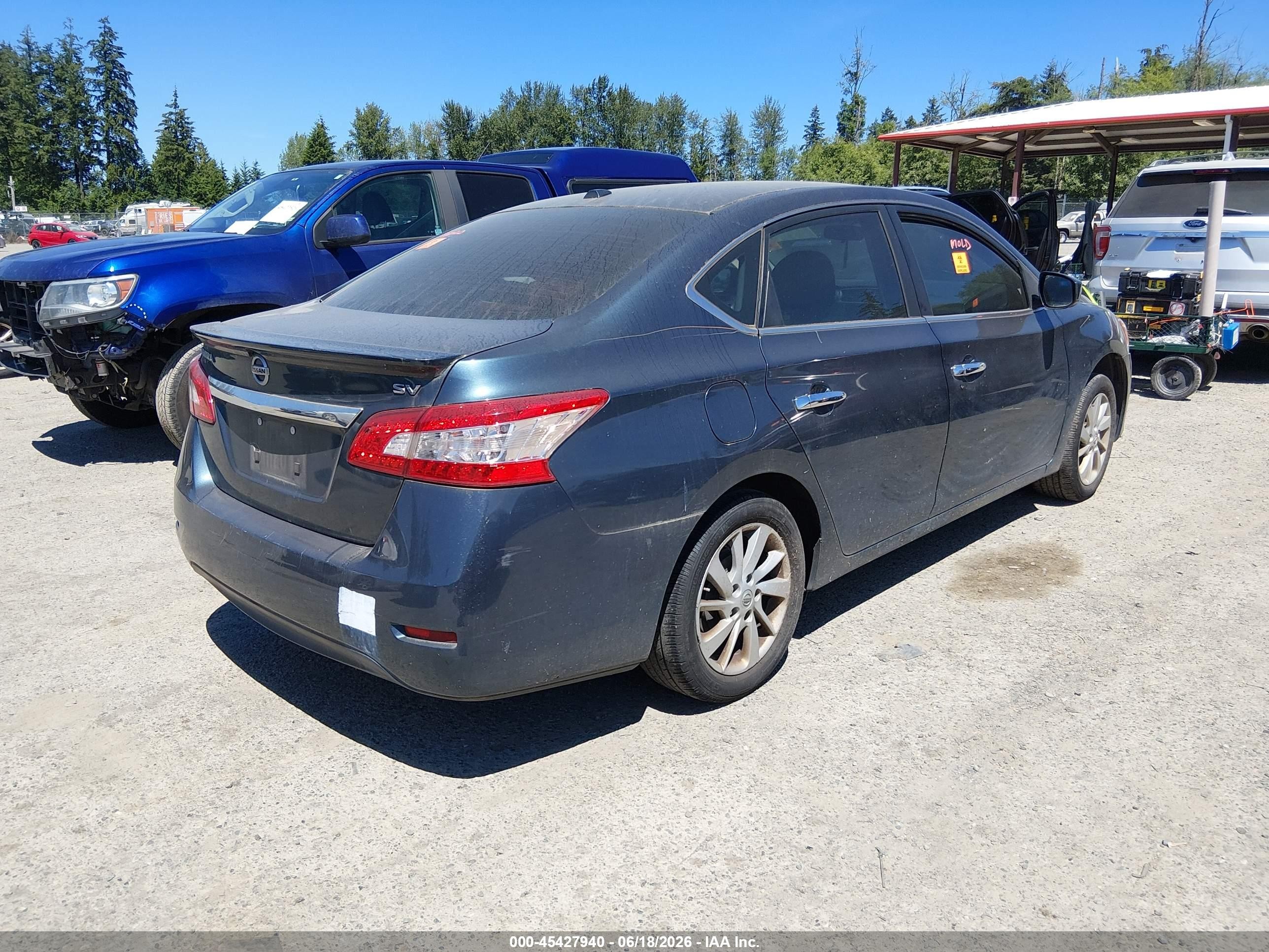 2015 Nissan Sentra Sv Blue vin: 3N1AB7AP4FY349828