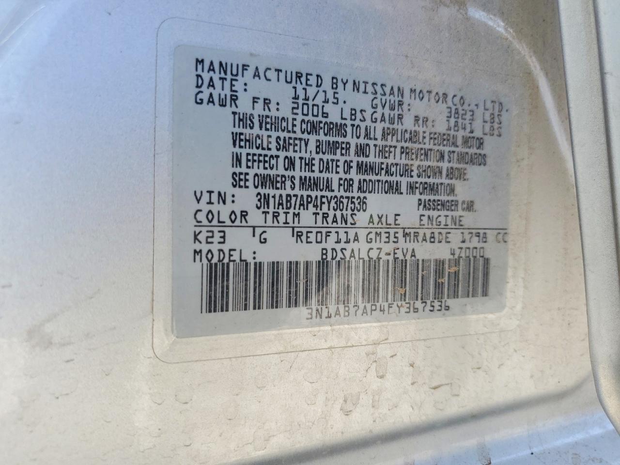 2015 Nissan Sentra S Silver vin: 3N1AB7AP4FY367536