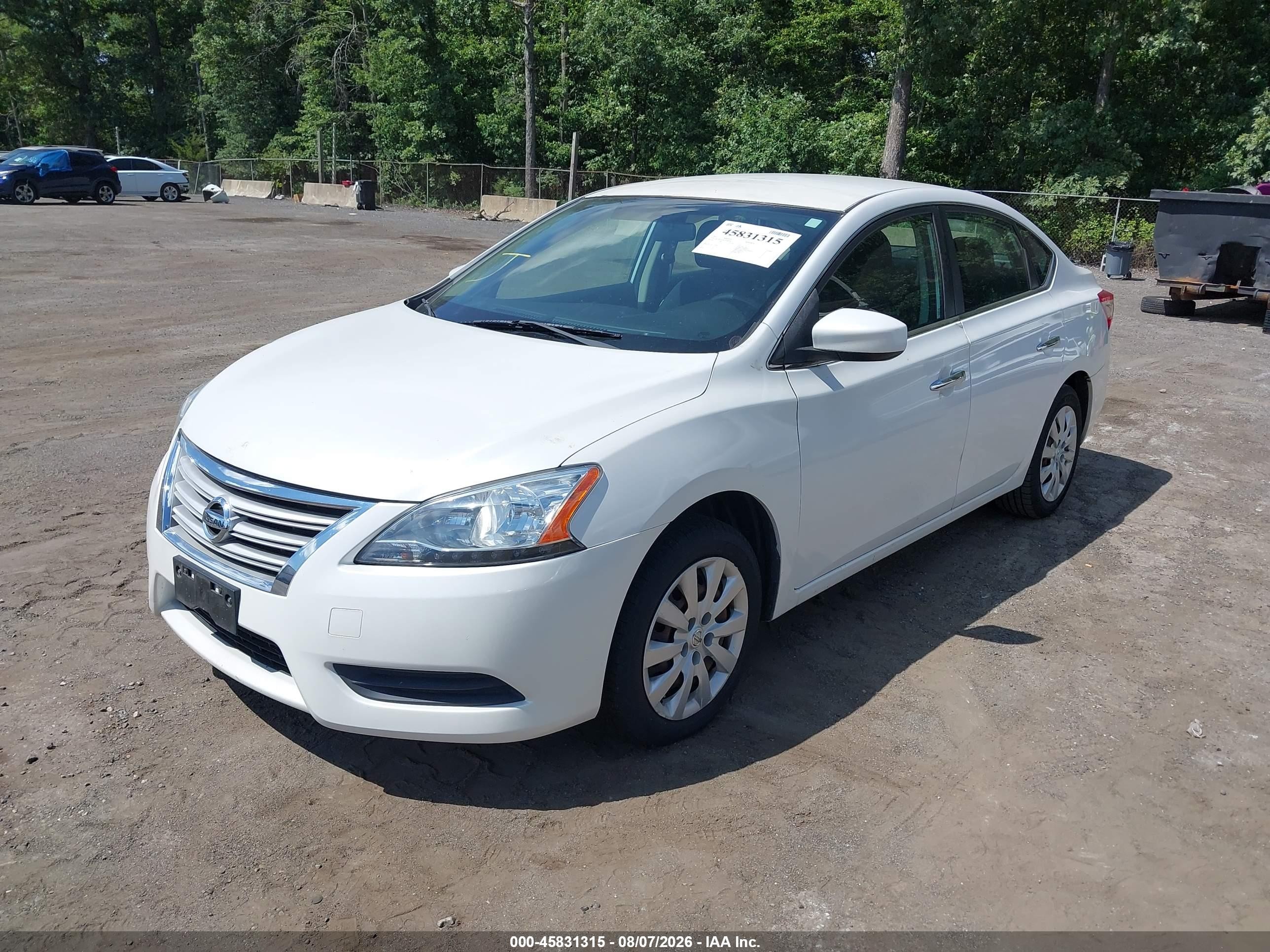 2015 Nissan Sentra Sv Белый vin: 3N1AB7AP4FY369836