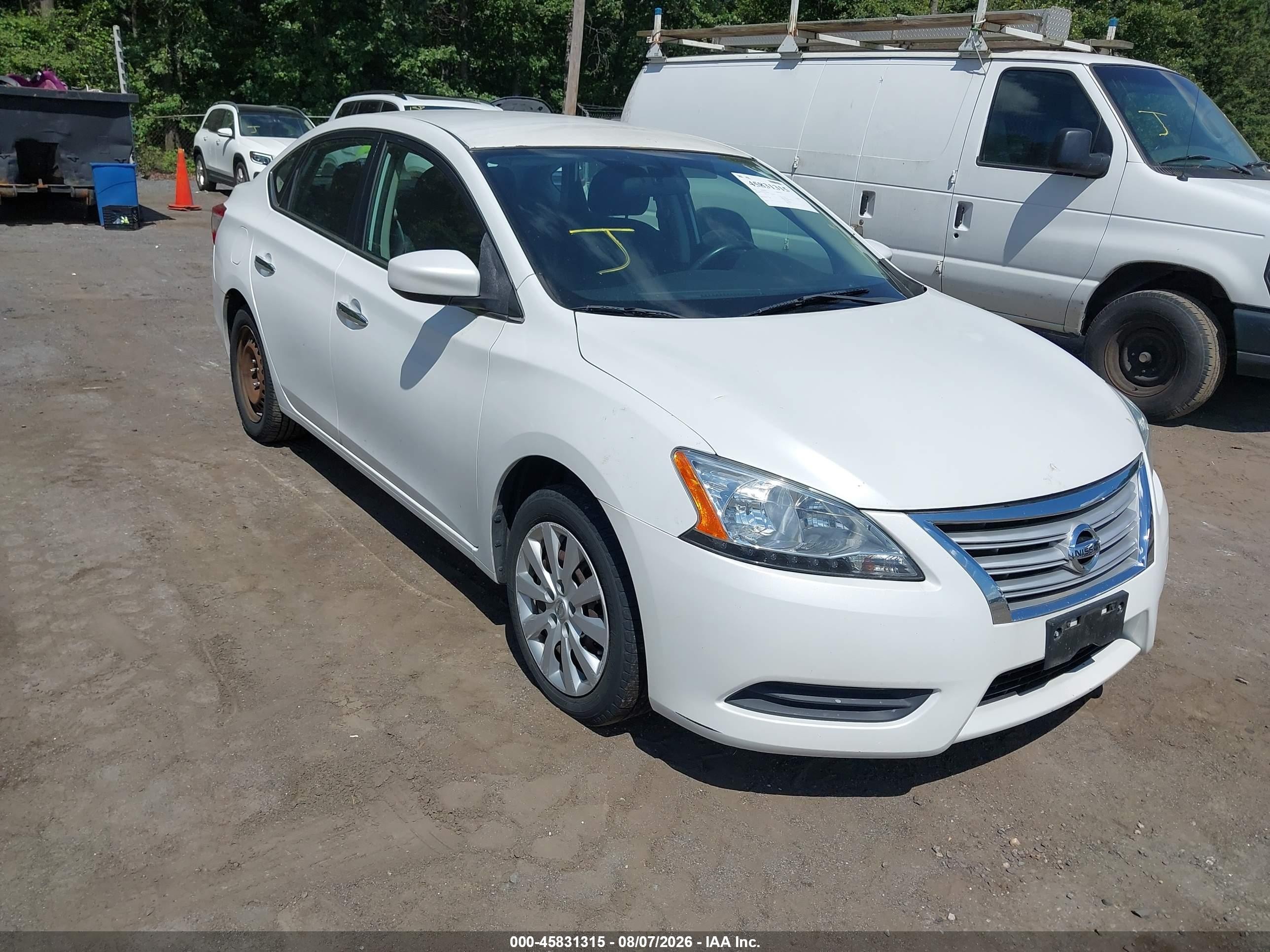 2015 Nissan Sentra Sv Белый vin: 3N1AB7AP4FY369836