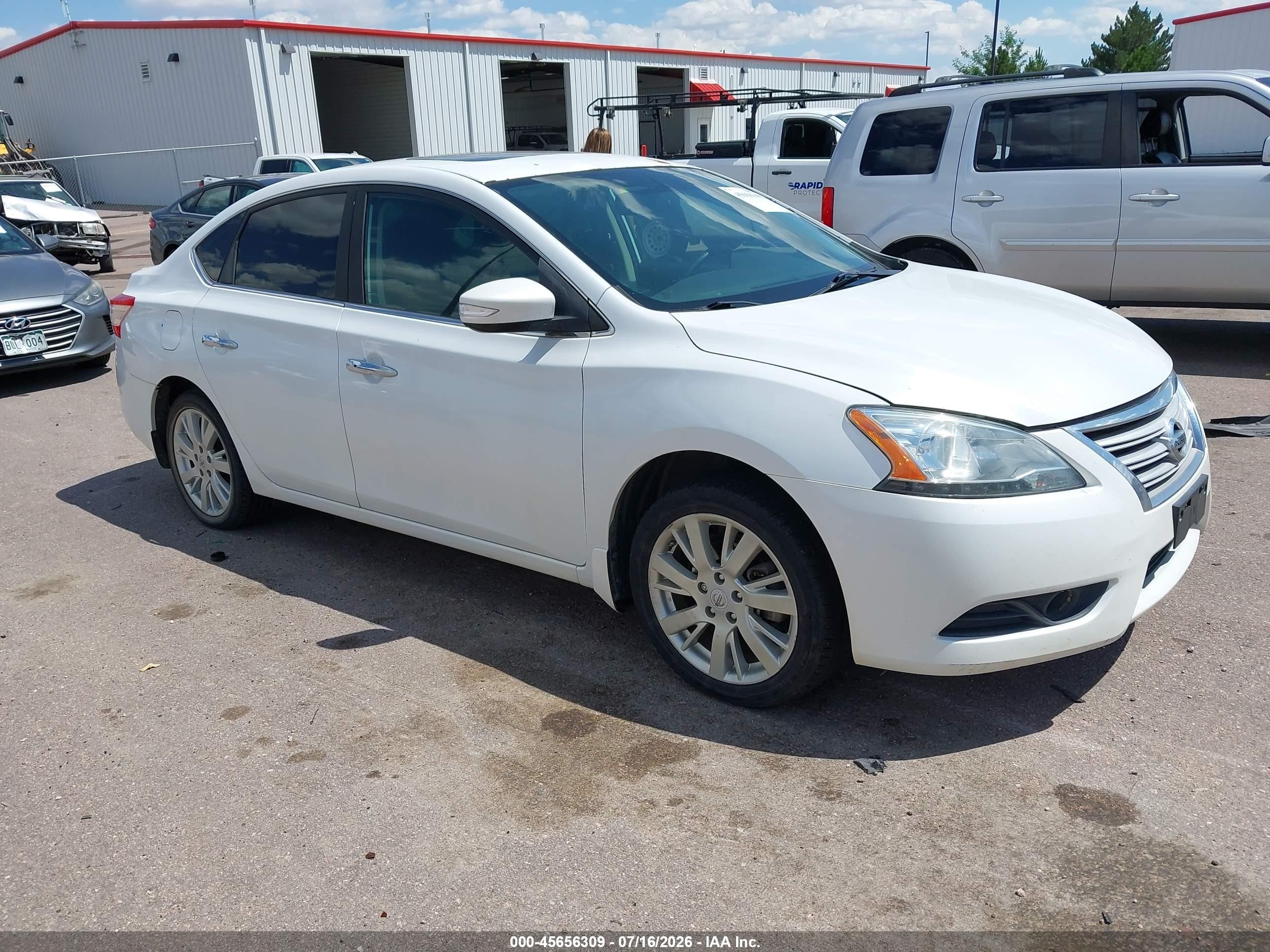 2015 Nissan Sentra Sl White vin: 3N1AB7AP4FY371666