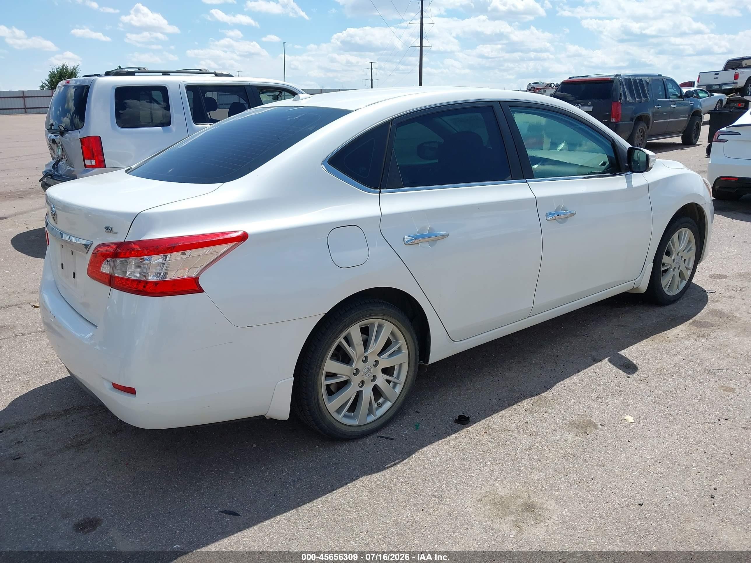 2015 Nissan Sentra Sl White vin: 3N1AB7AP4FY371666