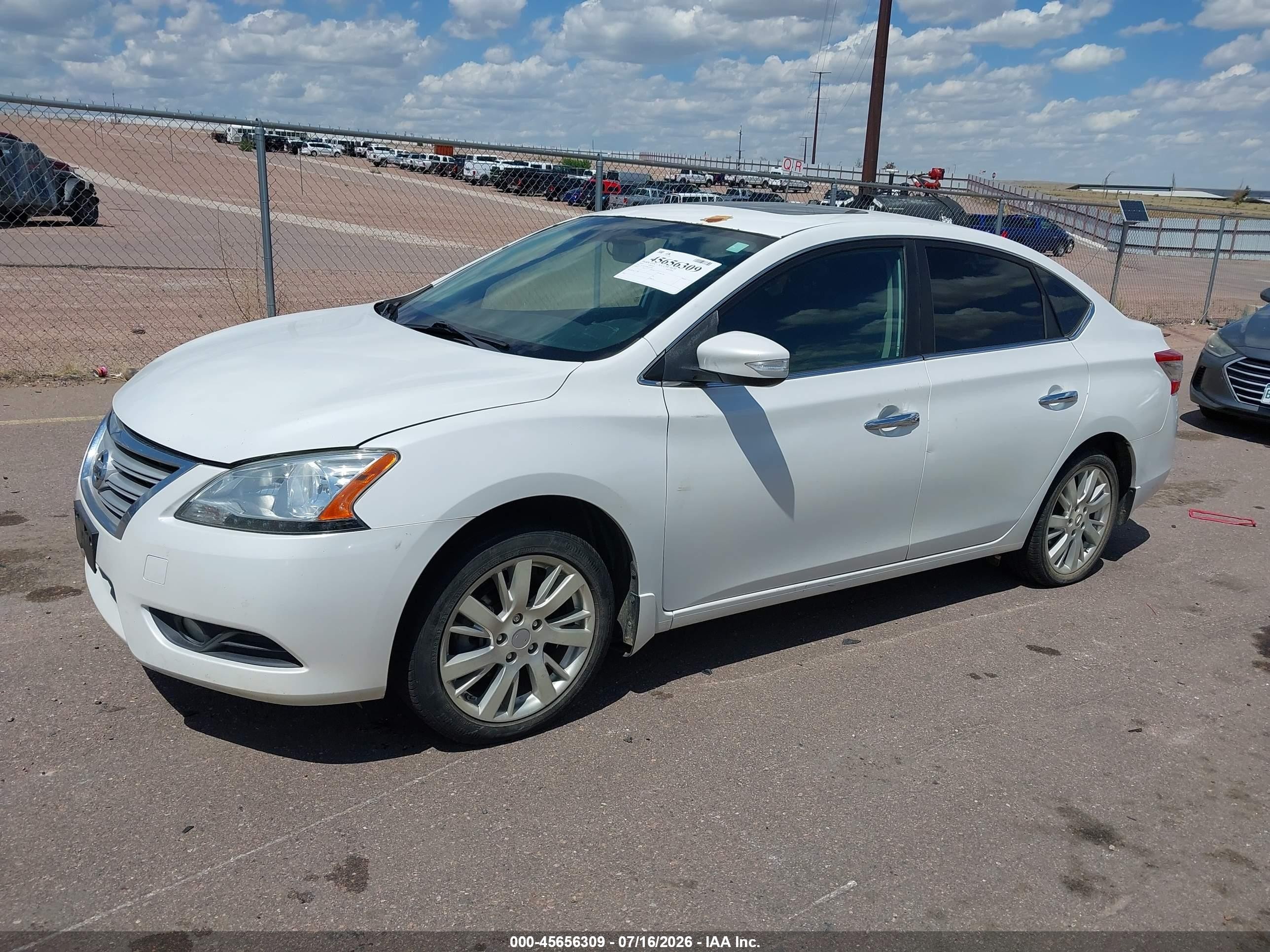 2015 Nissan Sentra Sl White vin: 3N1AB7AP4FY371666