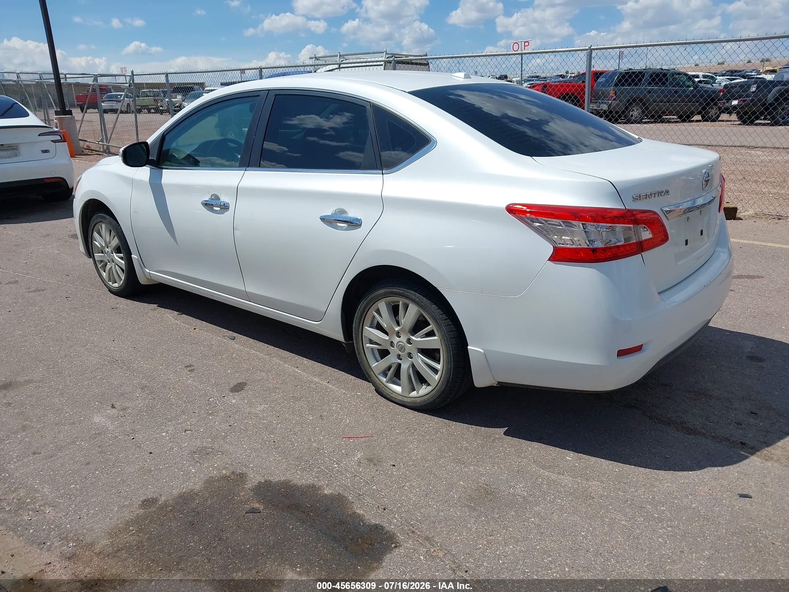 2015 Nissan Sentra Sl White vin: 3N1AB7AP4FY371666