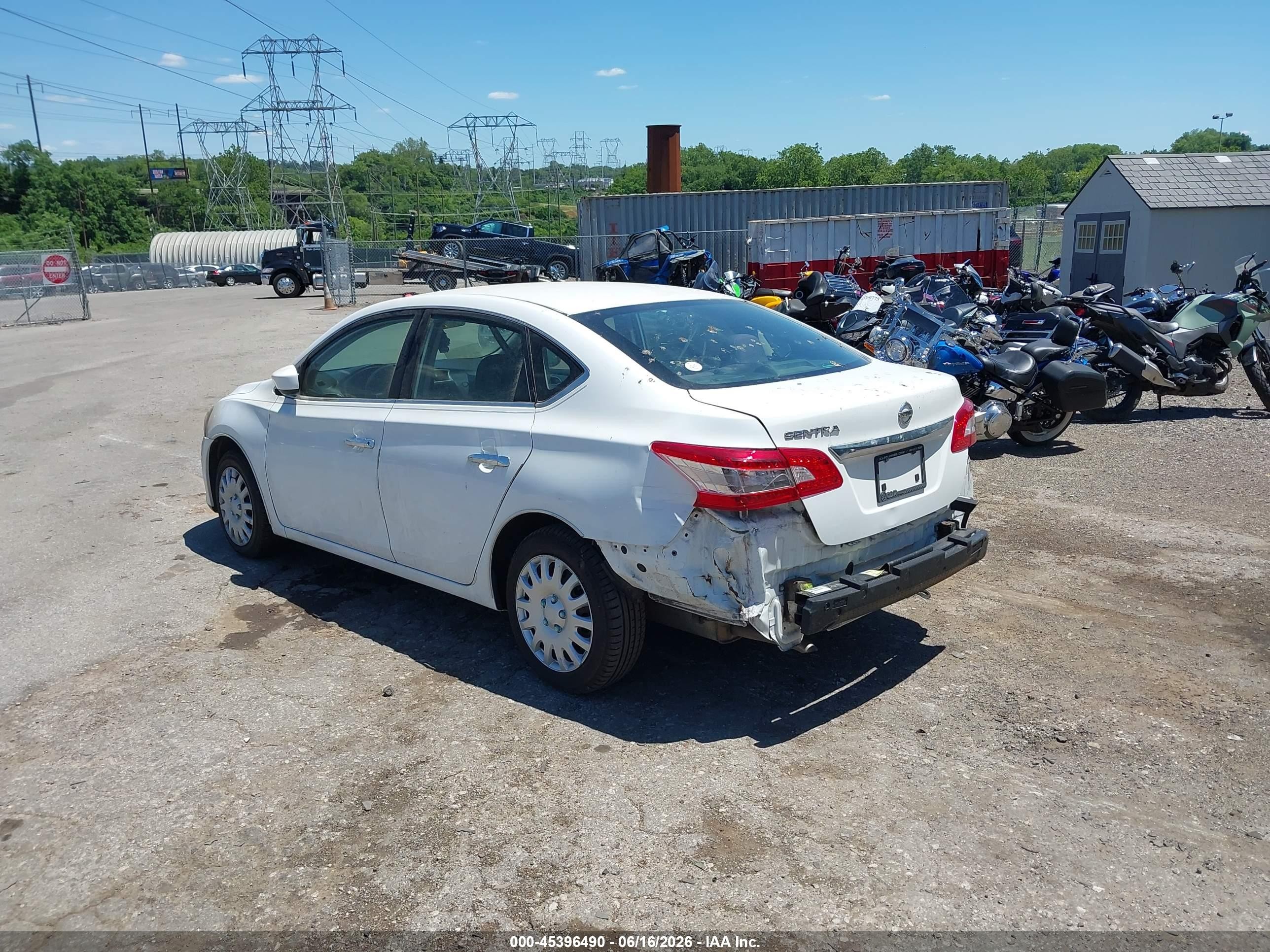 2015 Nissan Sentra S Белый vin: 3N1AB7AP4FY373398