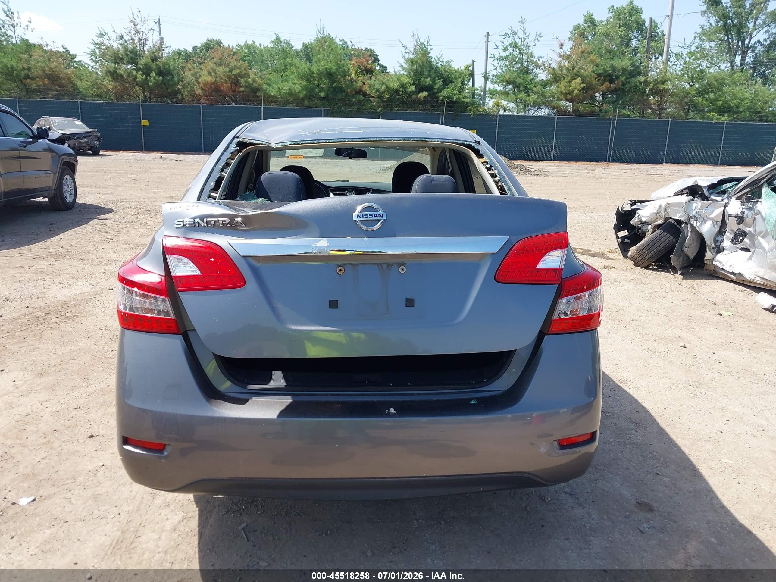 2015 Nissan Sentra S Gray vin: 3N1AB7AP4FY376396