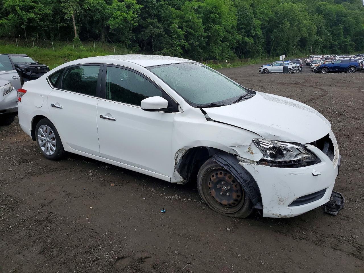 2015 Nissan Sentra S White vin: 3N1AB7AP4FY377970