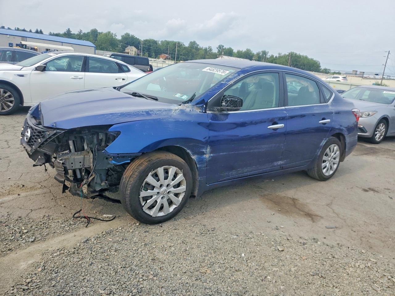 2017 Nissan Sentra S Синий vin: 3N1AB7AP4HY365370