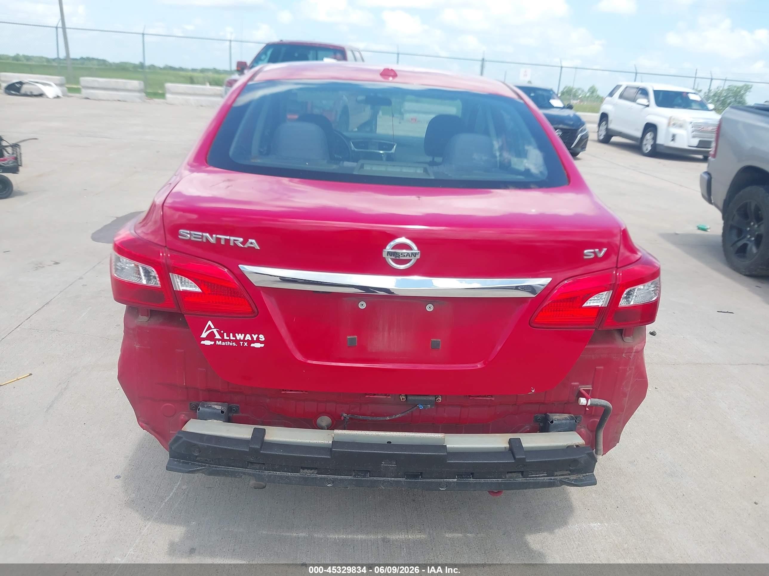 2018 Nissan Sentra Sv Red vin: 3N1AB7AP4JL634227