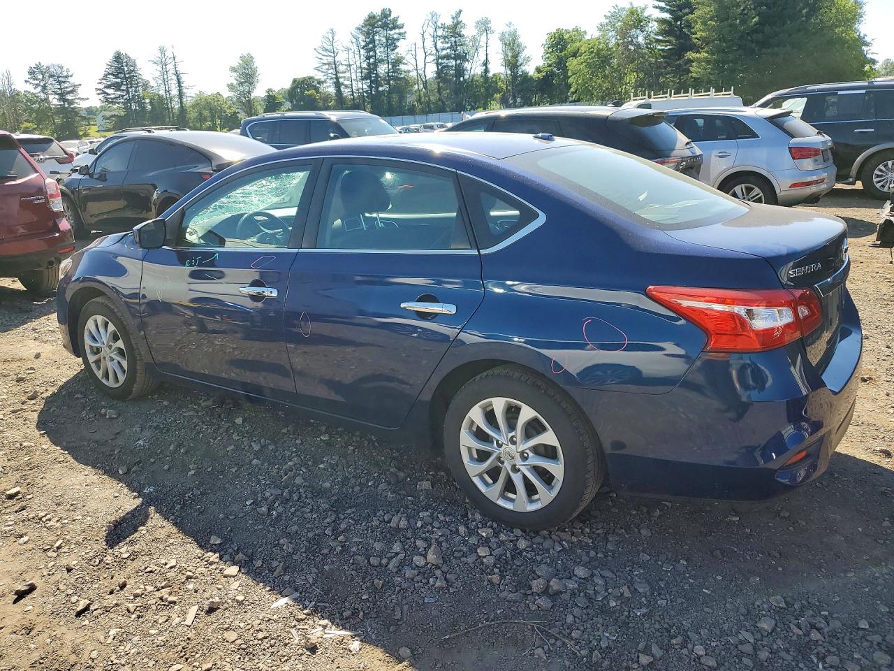 2019 Nissan Sentra Sv Blue vin: 3N1AB7AP4KL608924