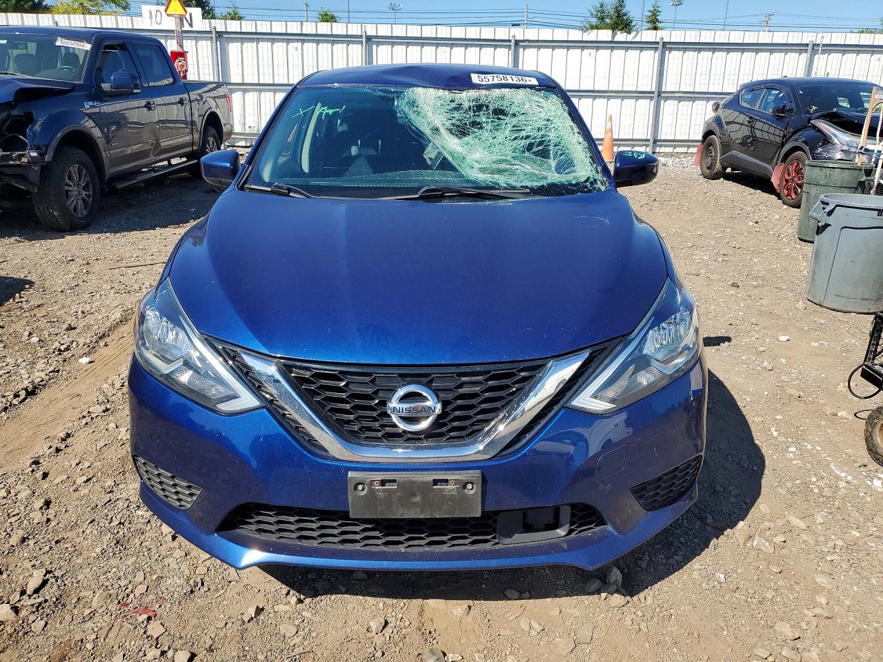 2019 Nissan Sentra Sv Blue vin: 3N1AB7AP4KL608924