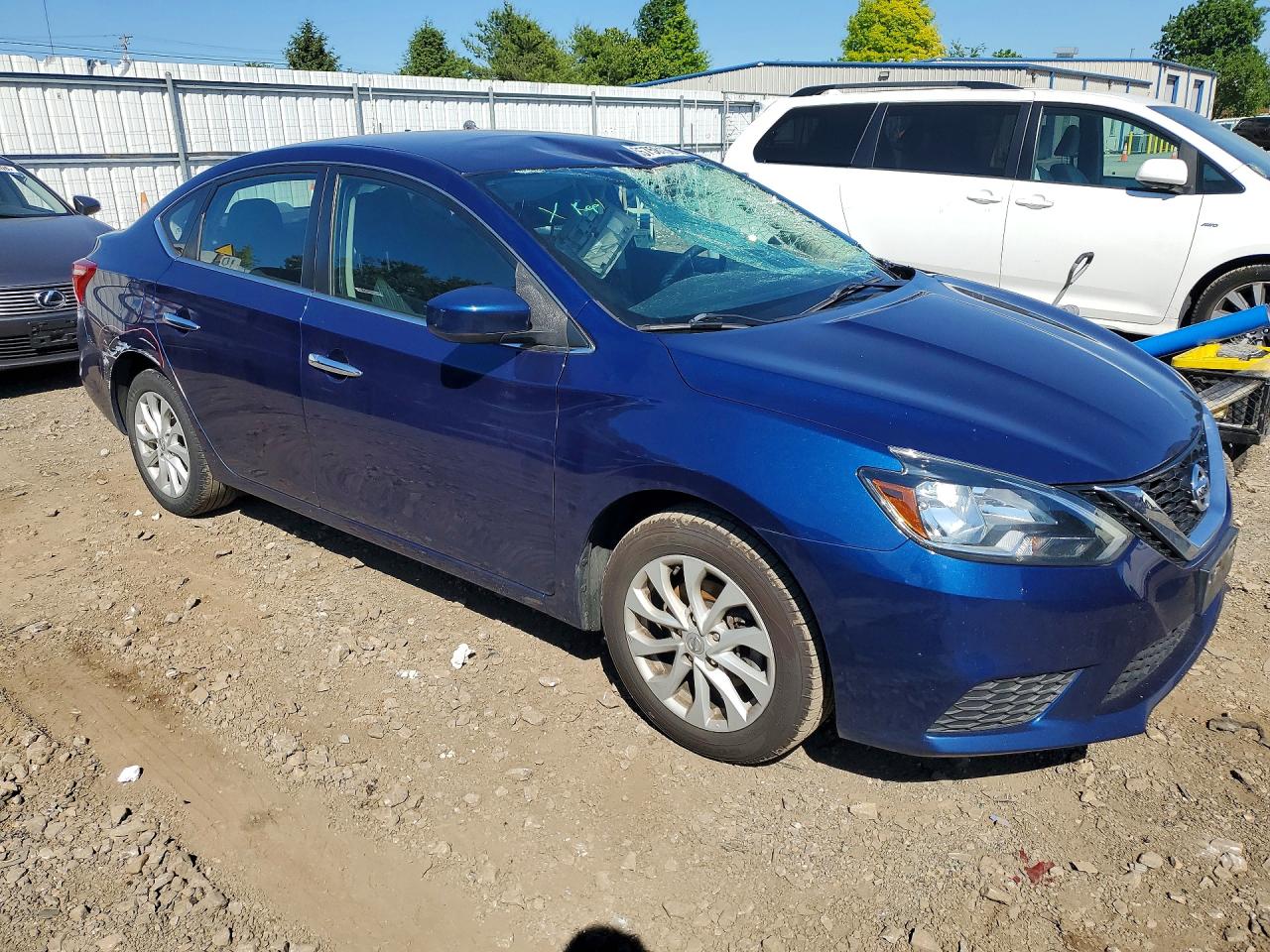 2019 Nissan Sentra Sv Blue vin: 3N1AB7AP4KL608924
