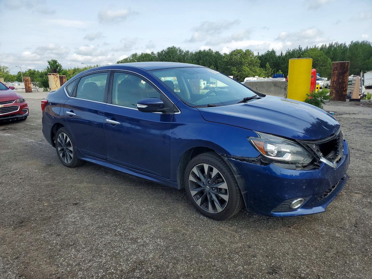 2019 Nissan Sentra Sr Синий vin: 3N1AB7AP4KY203424
