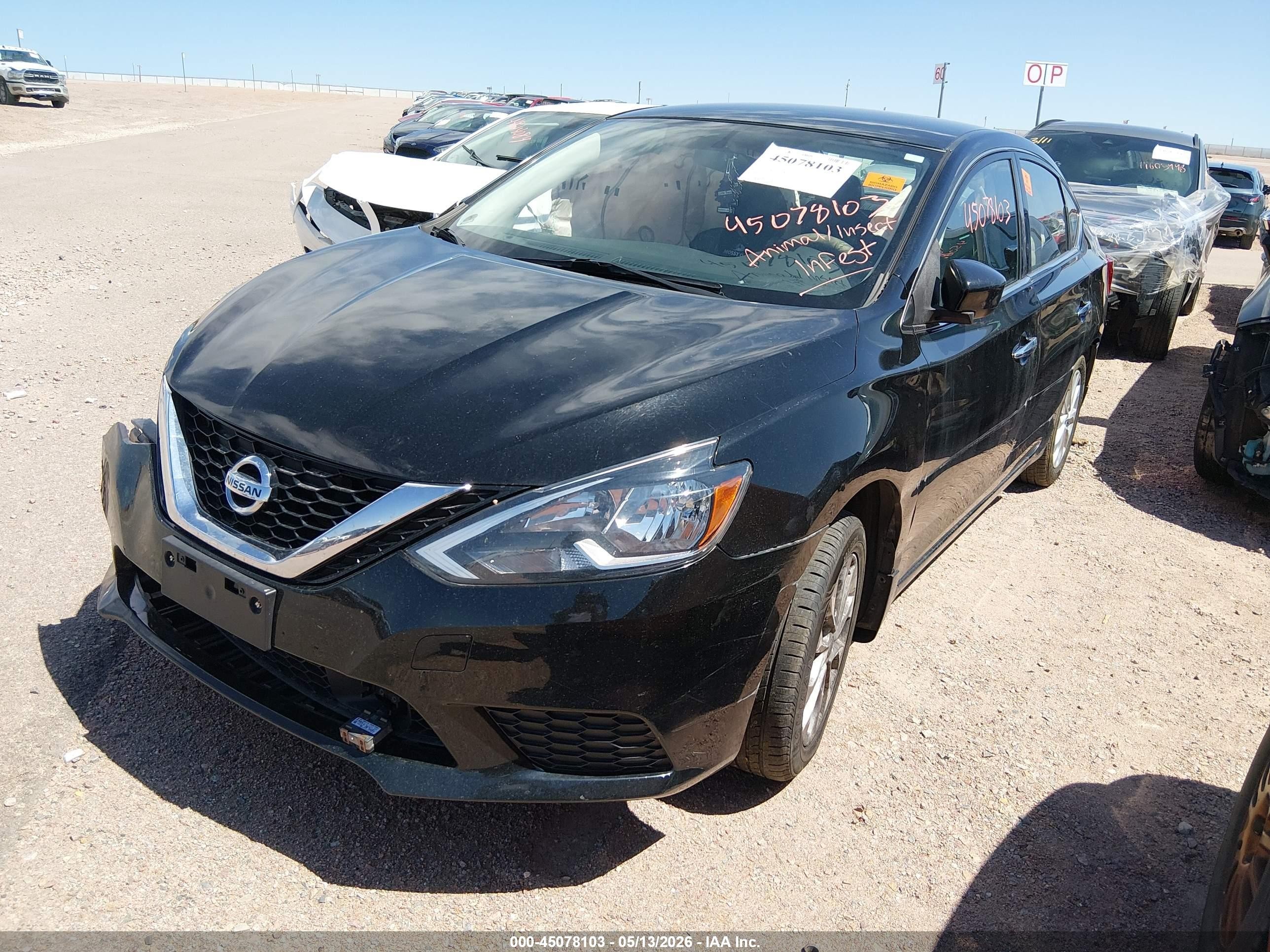 2019 Nissan Sentra Sv Black vin: 3N1AB7AP4KY286675