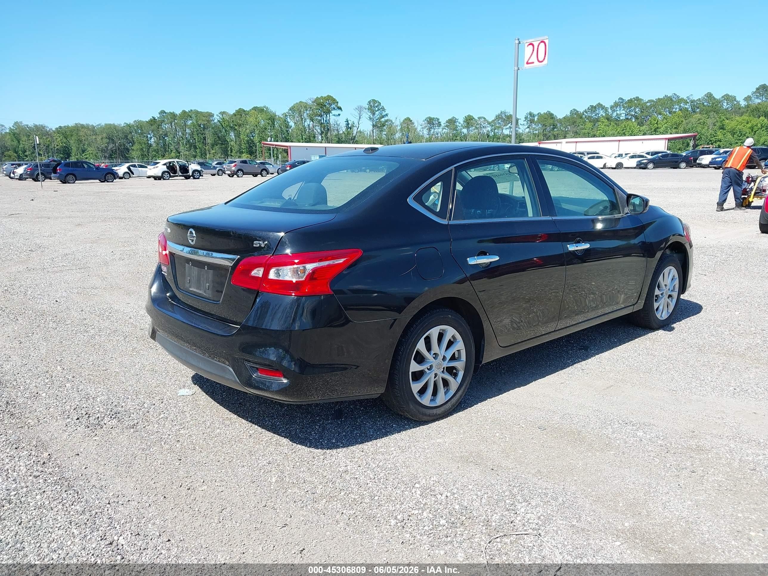 2019 Nissan Sentra Sv Black vin: 3N1AB7AP4KY365411