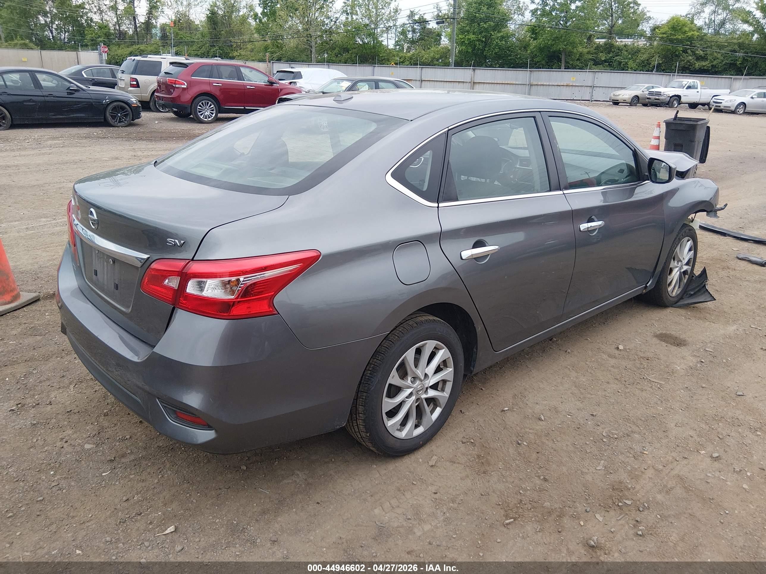 2019 Nissan Sentra Sv Gray vin: 3N1AB7AP4KY369068