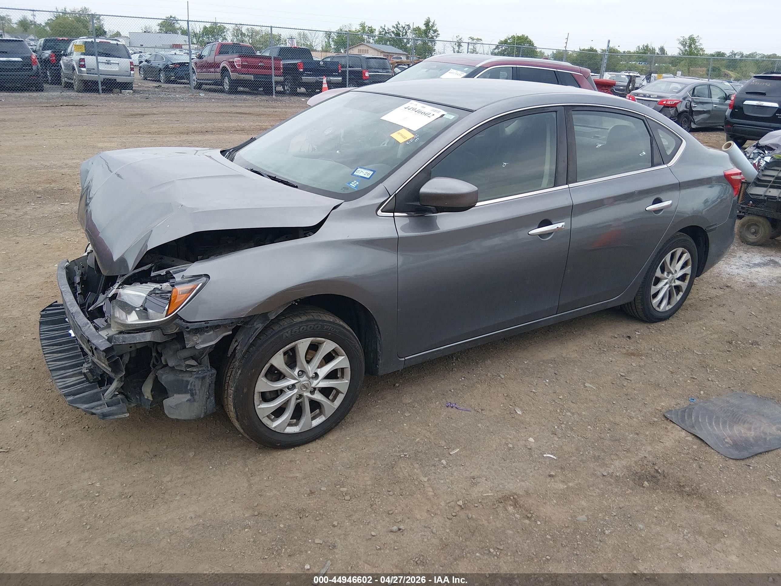 2019 Nissan Sentra Sv Gray vin: 3N1AB7AP4KY369068