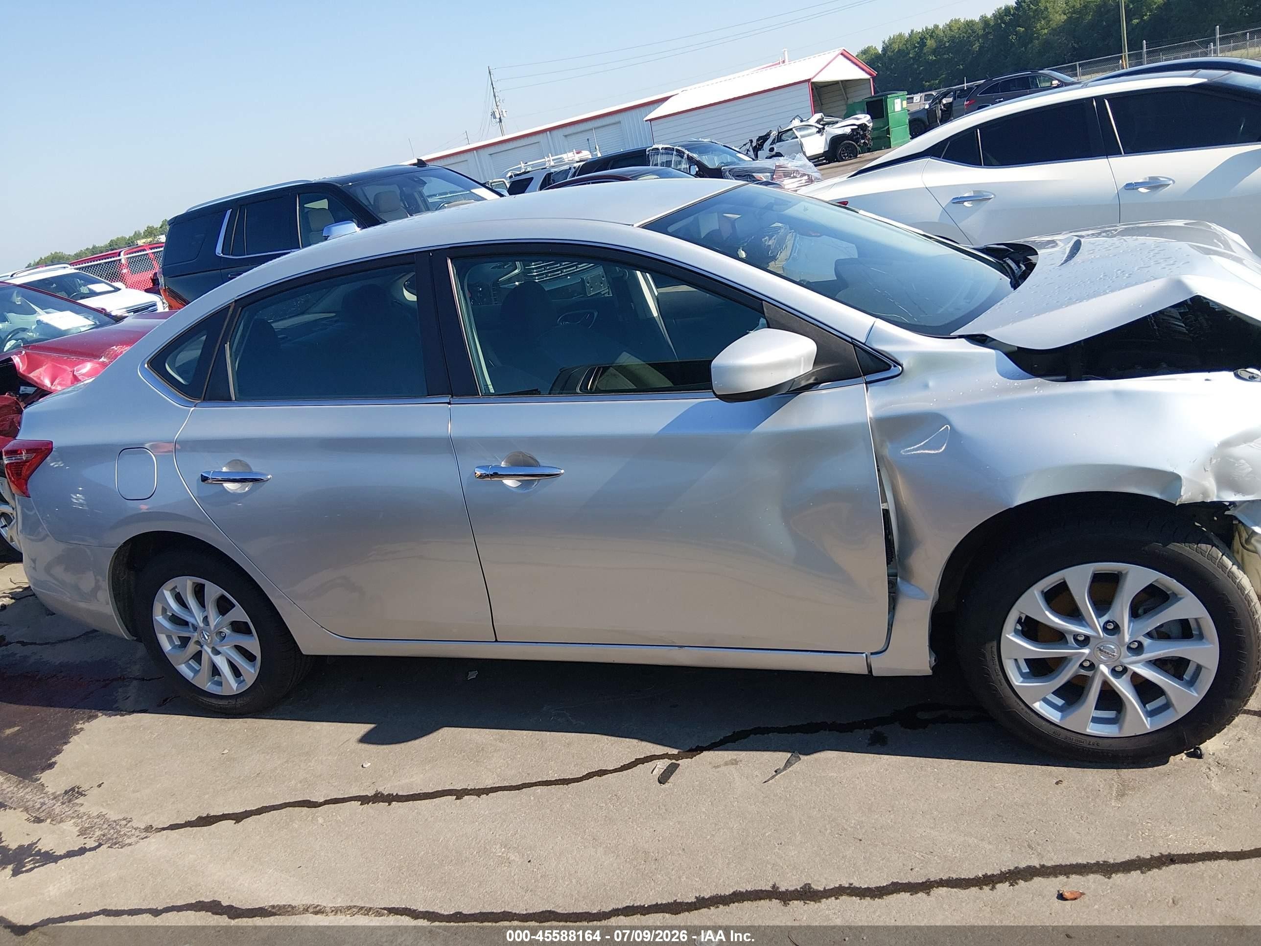 2019 Nissan Sentra Sv Silver vin: 3N1AB7AP4KY433738