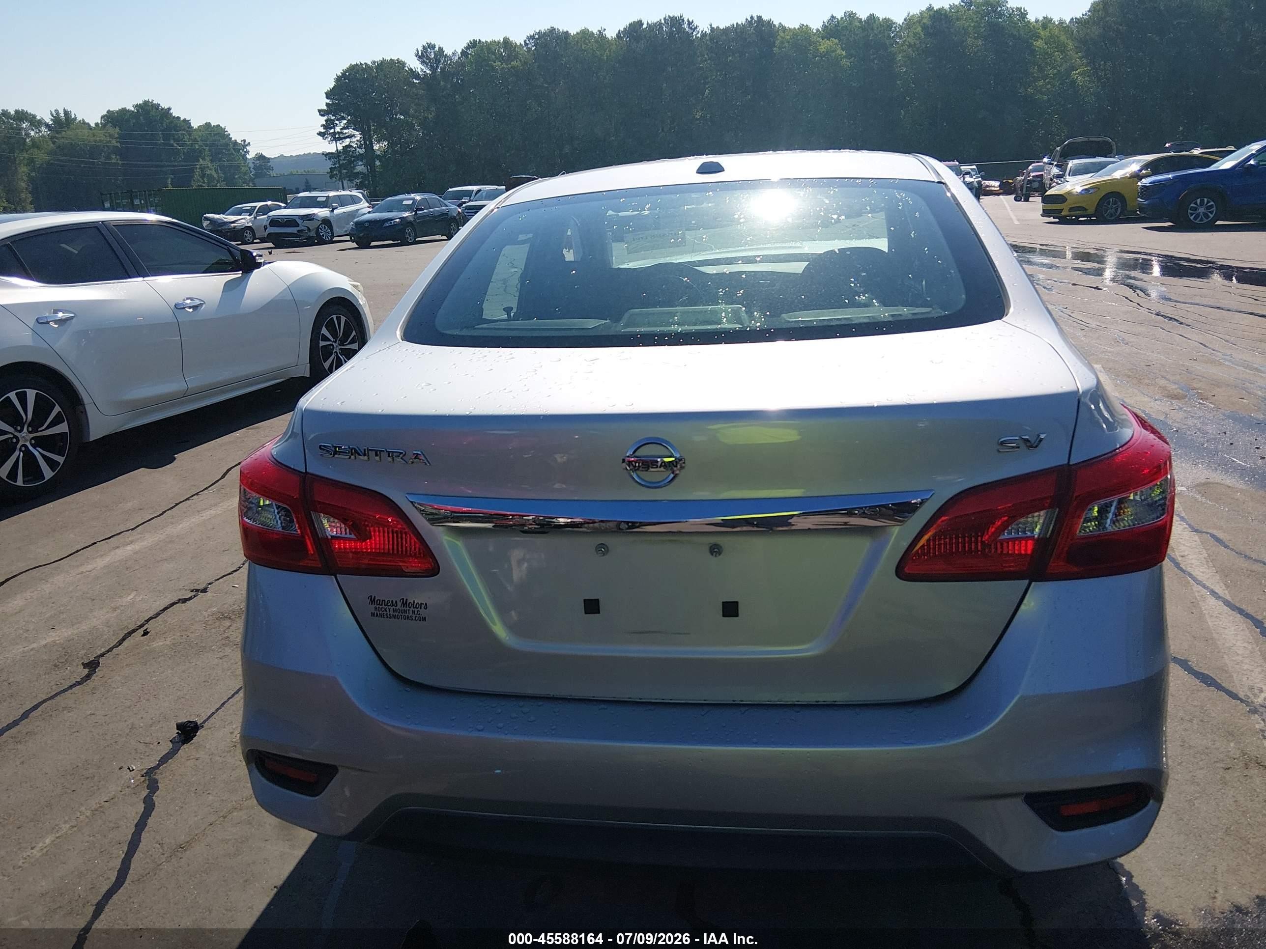 2019 Nissan Sentra Sv Silver vin: 3N1AB7AP4KY433738