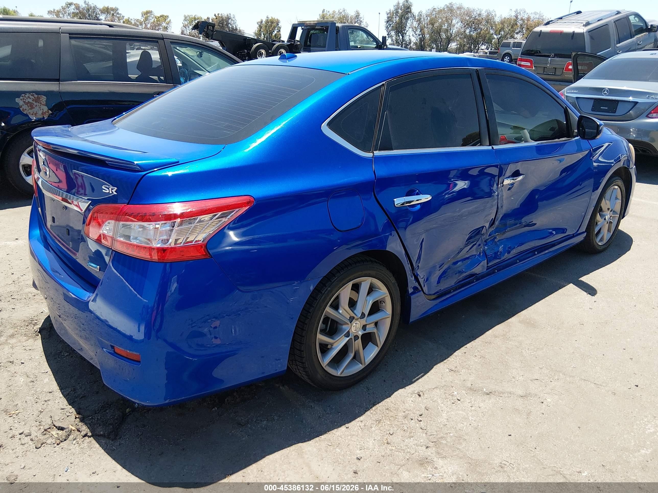 2013 Nissan Sentra Sr Blue vin: 3N1AB7AP5DL563253