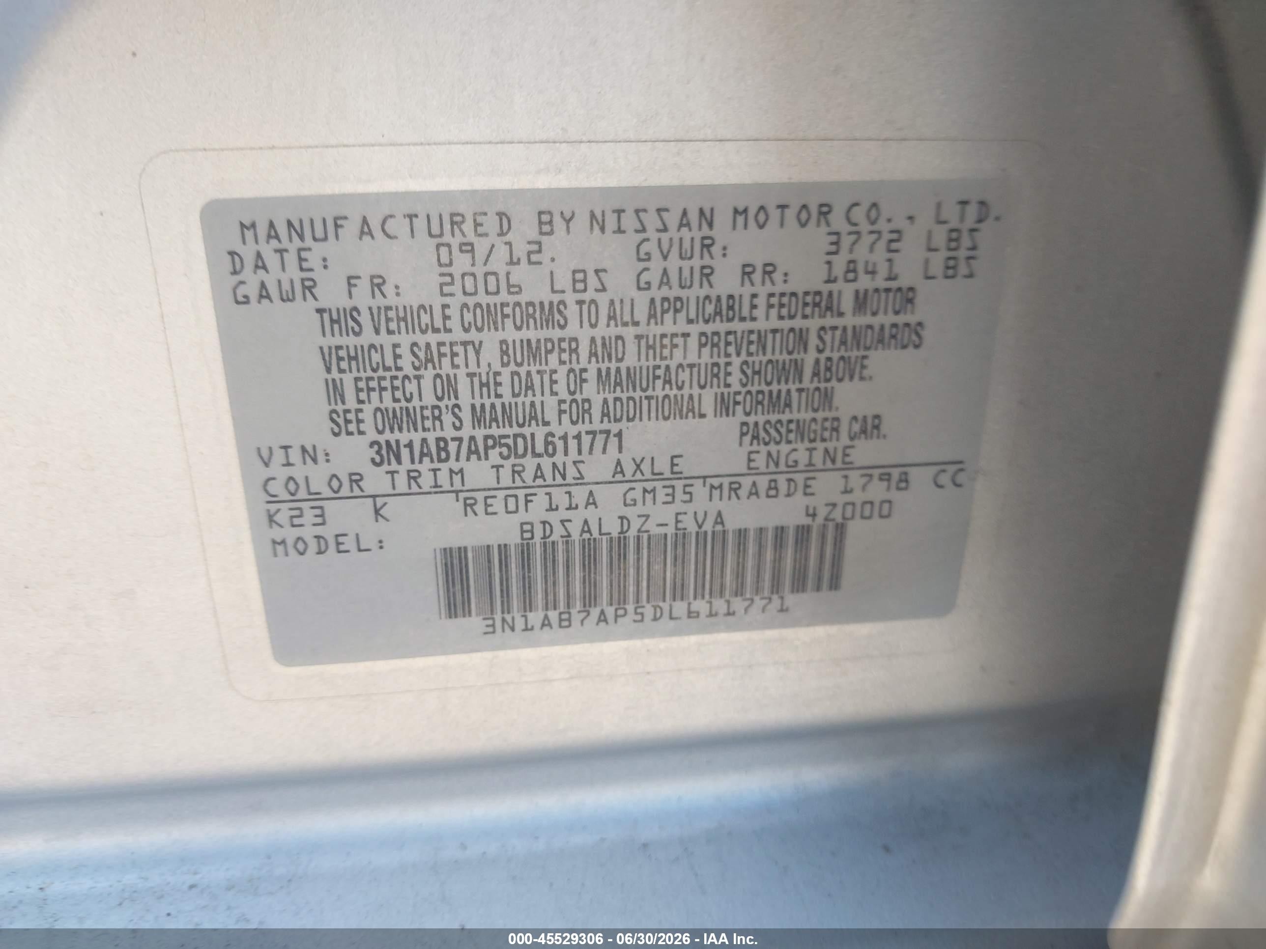 2013 Nissan Sentra Sv Silver vin: 3N1AB7AP5DL611771