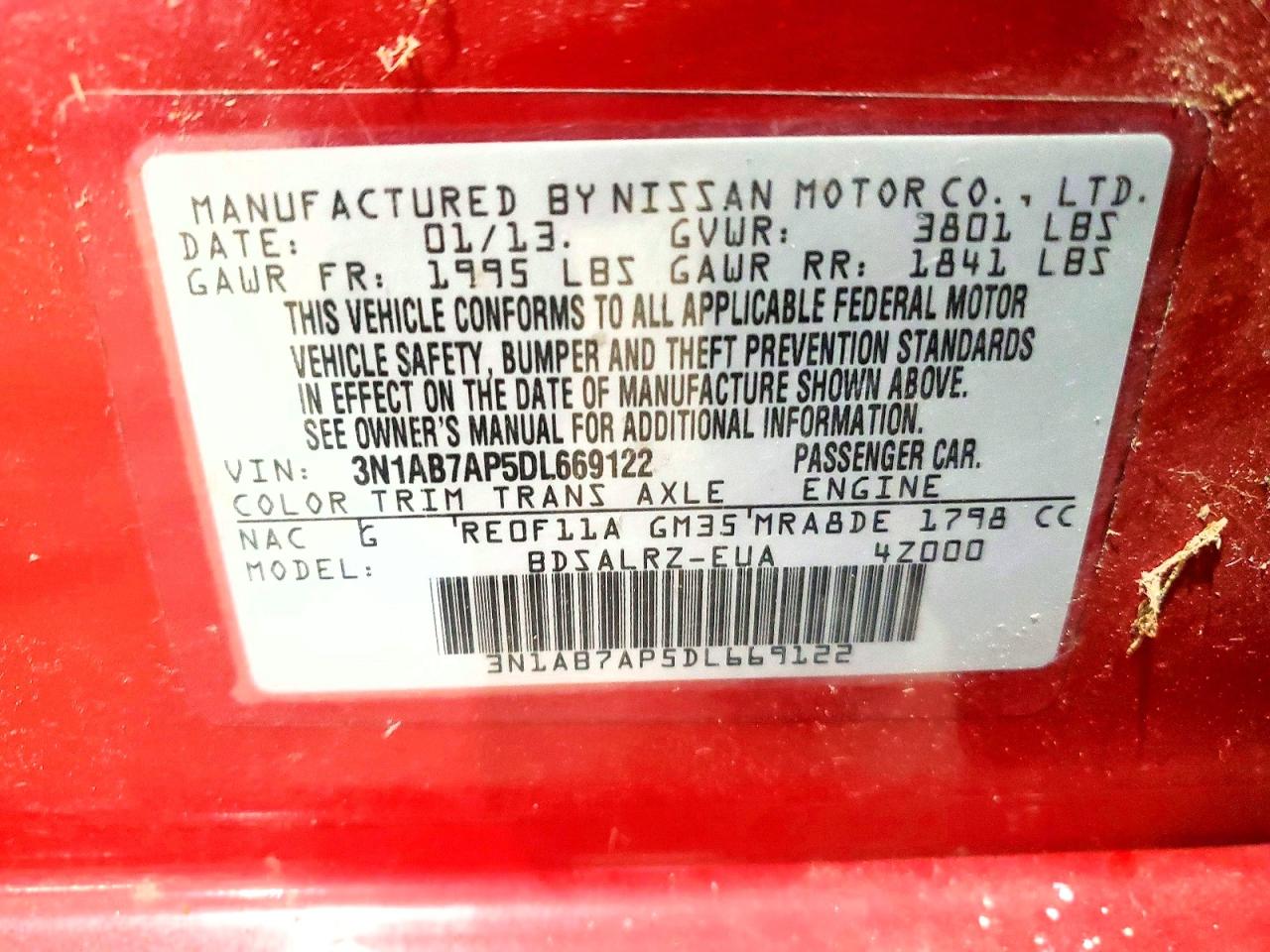 2013 Nissan Sentra S Maroon vin: 3N1AB7AP5DL669122