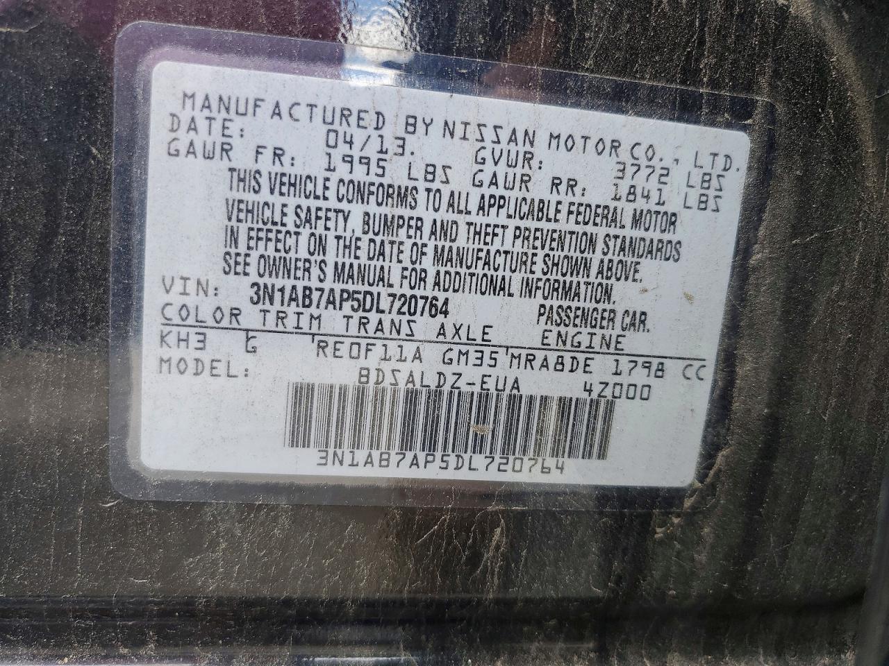 2013 Nissan Sentra S Черный vin: 3N1AB7AP5DL720764