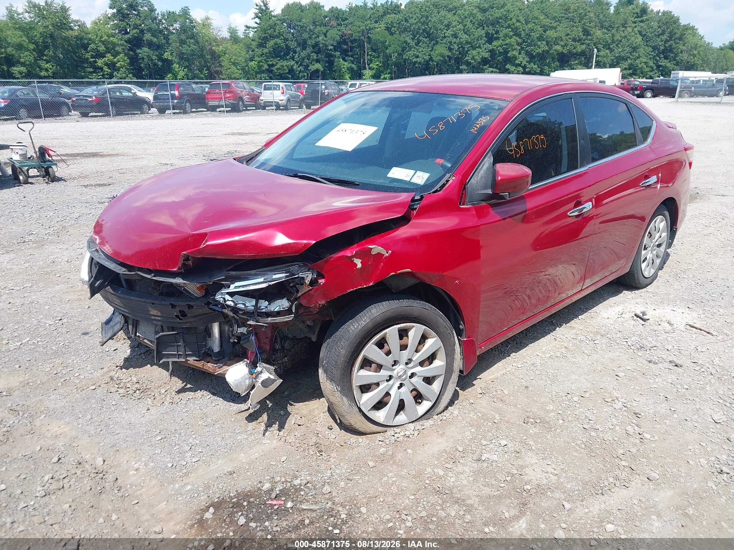 2013 Nissan Sentra Sv Red vin: 3N1AB7AP5DL732008