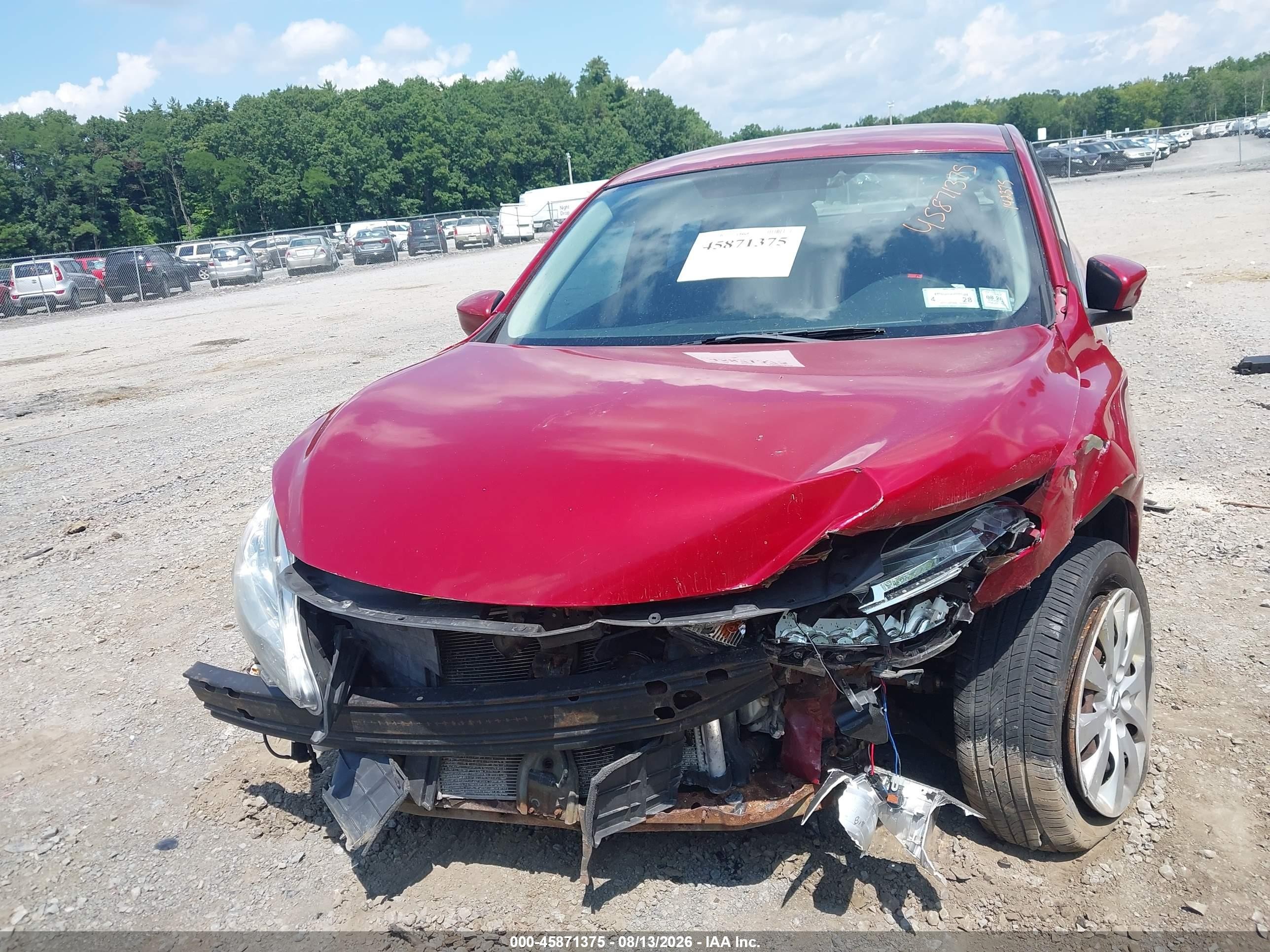 2013 Nissan Sentra Sv Red vin: 3N1AB7AP5DL732008