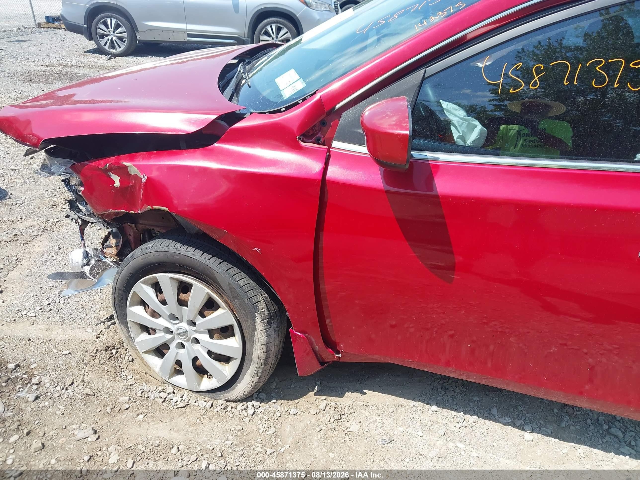 2013 Nissan Sentra Sv Red vin: 3N1AB7AP5DL732008