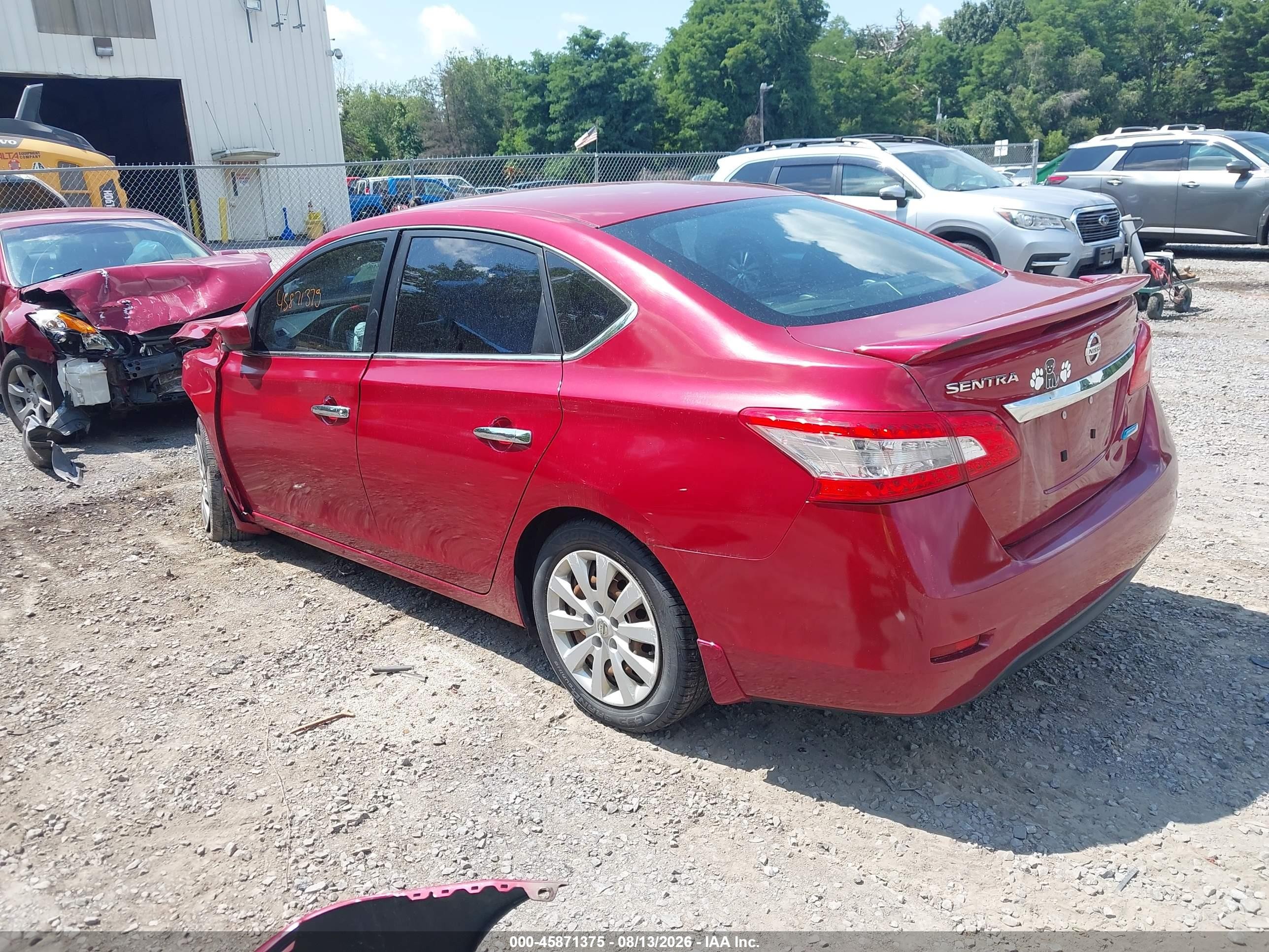 2013 Nissan Sentra Sv Red vin: 3N1AB7AP5DL732008