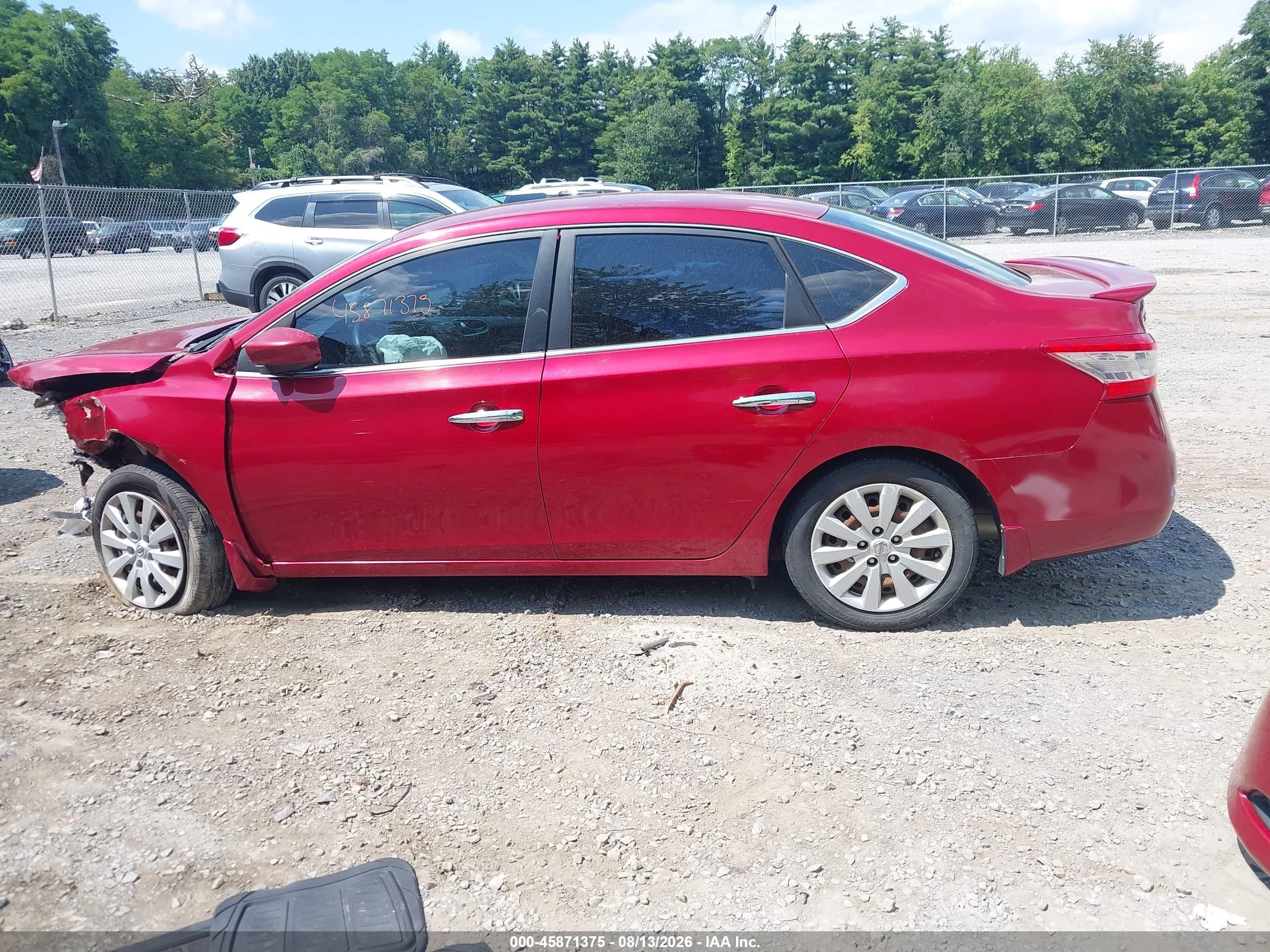 2013 Nissan Sentra Sv Red vin: 3N1AB7AP5DL732008