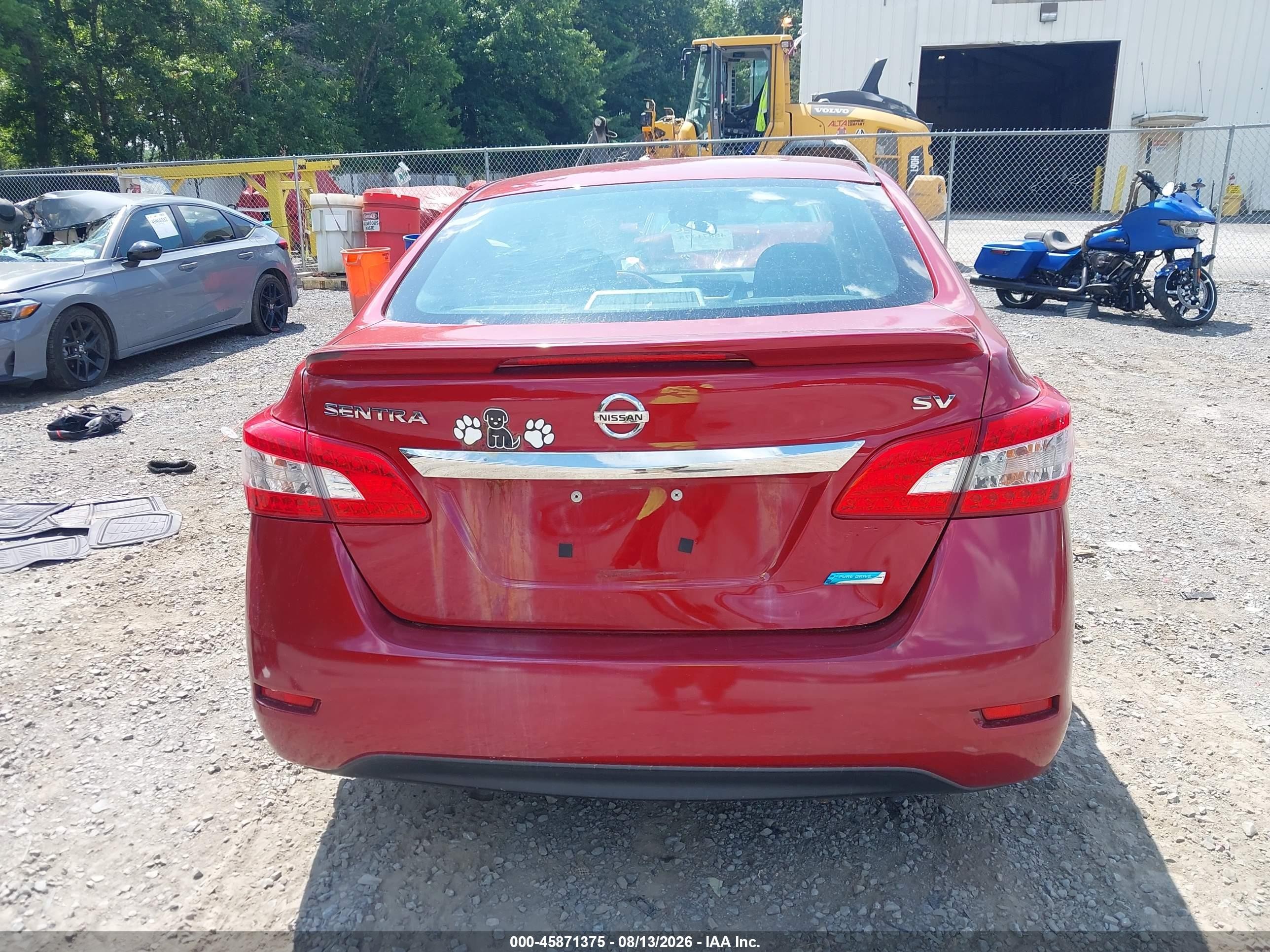 2013 Nissan Sentra Sv Red vin: 3N1AB7AP5DL732008