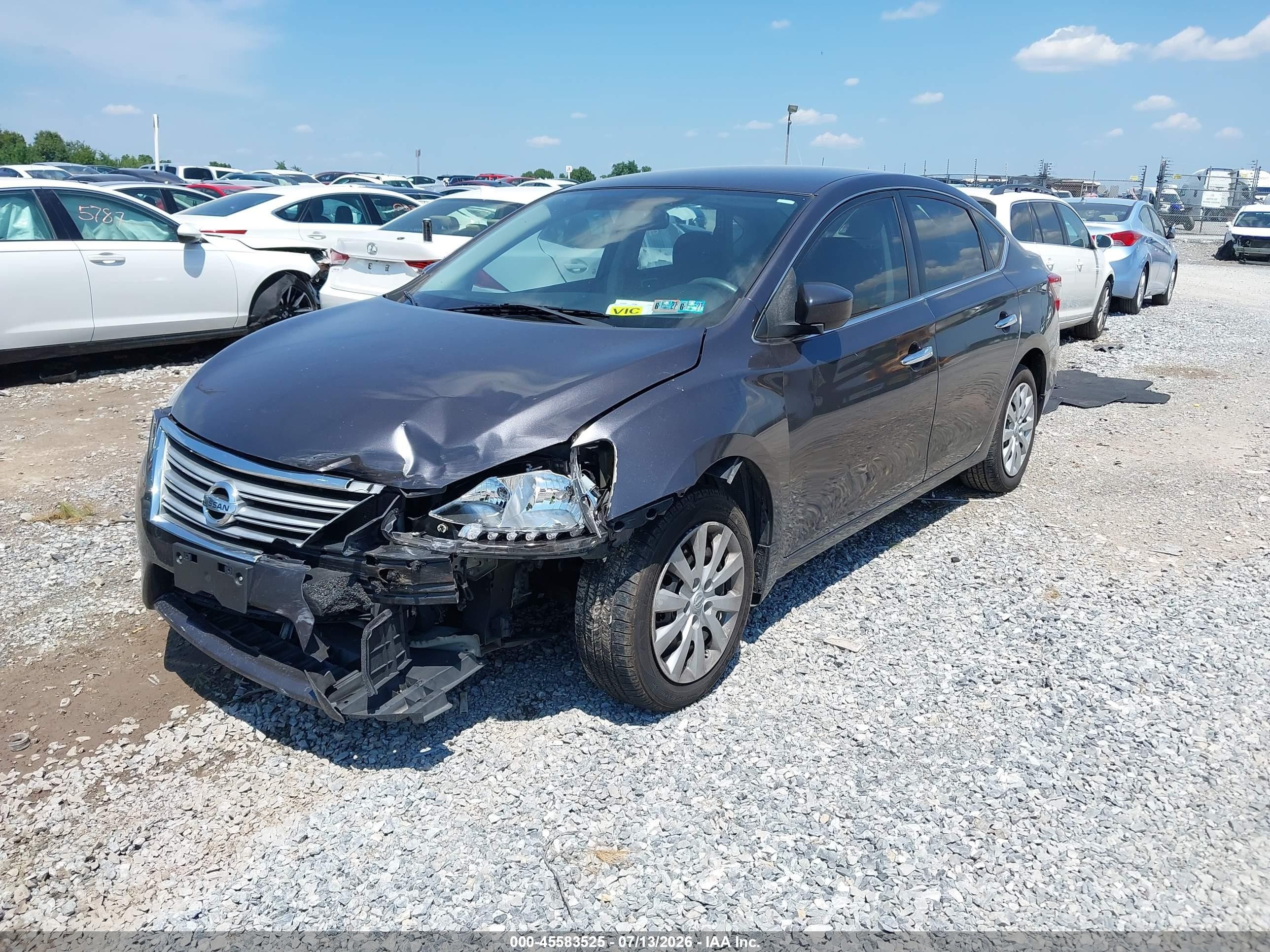 2013 Nissan Sentra S Gray vin: 3N1AB7AP5DL732803