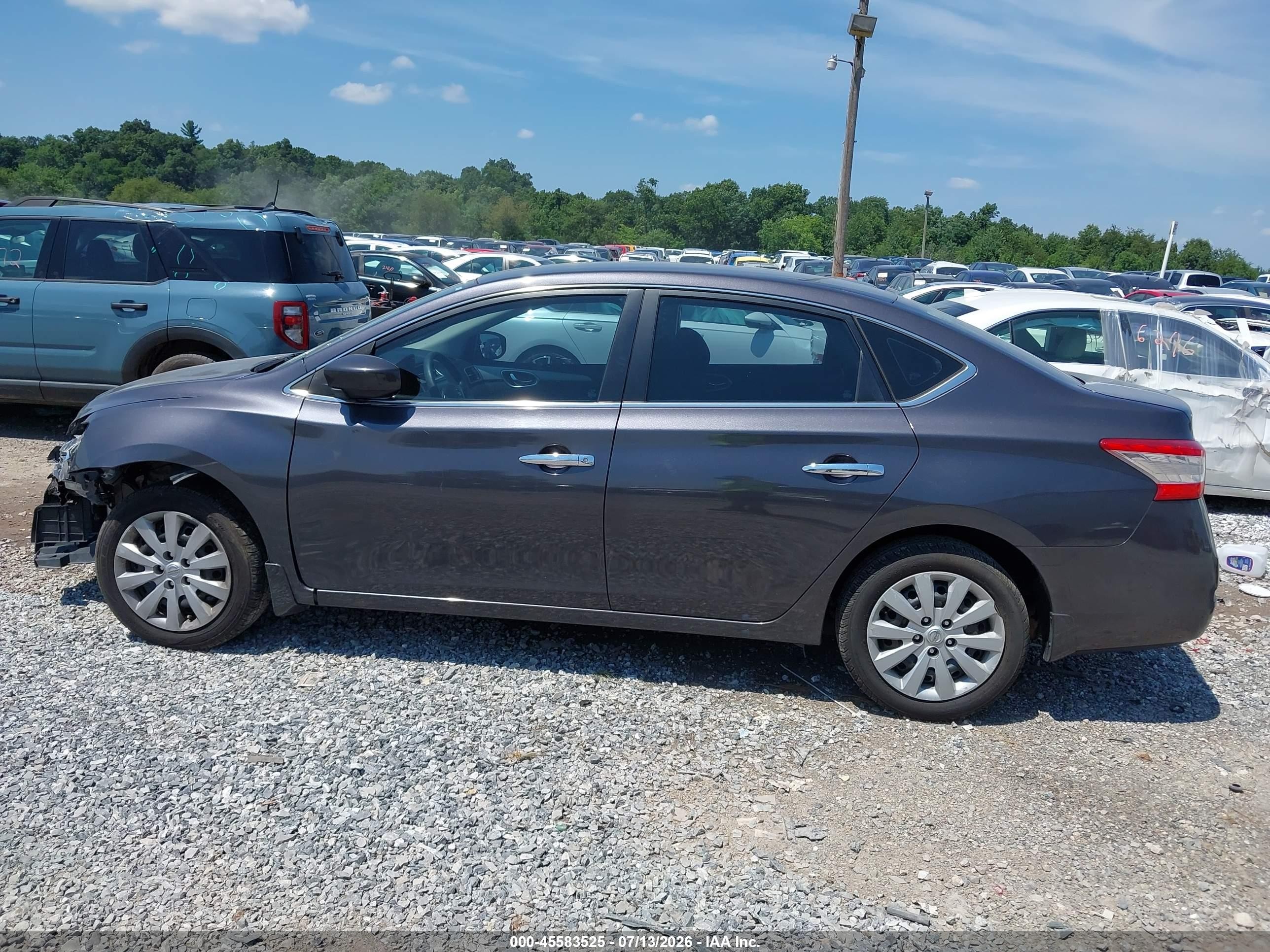 2013 Nissan Sentra S Gray vin: 3N1AB7AP5DL732803