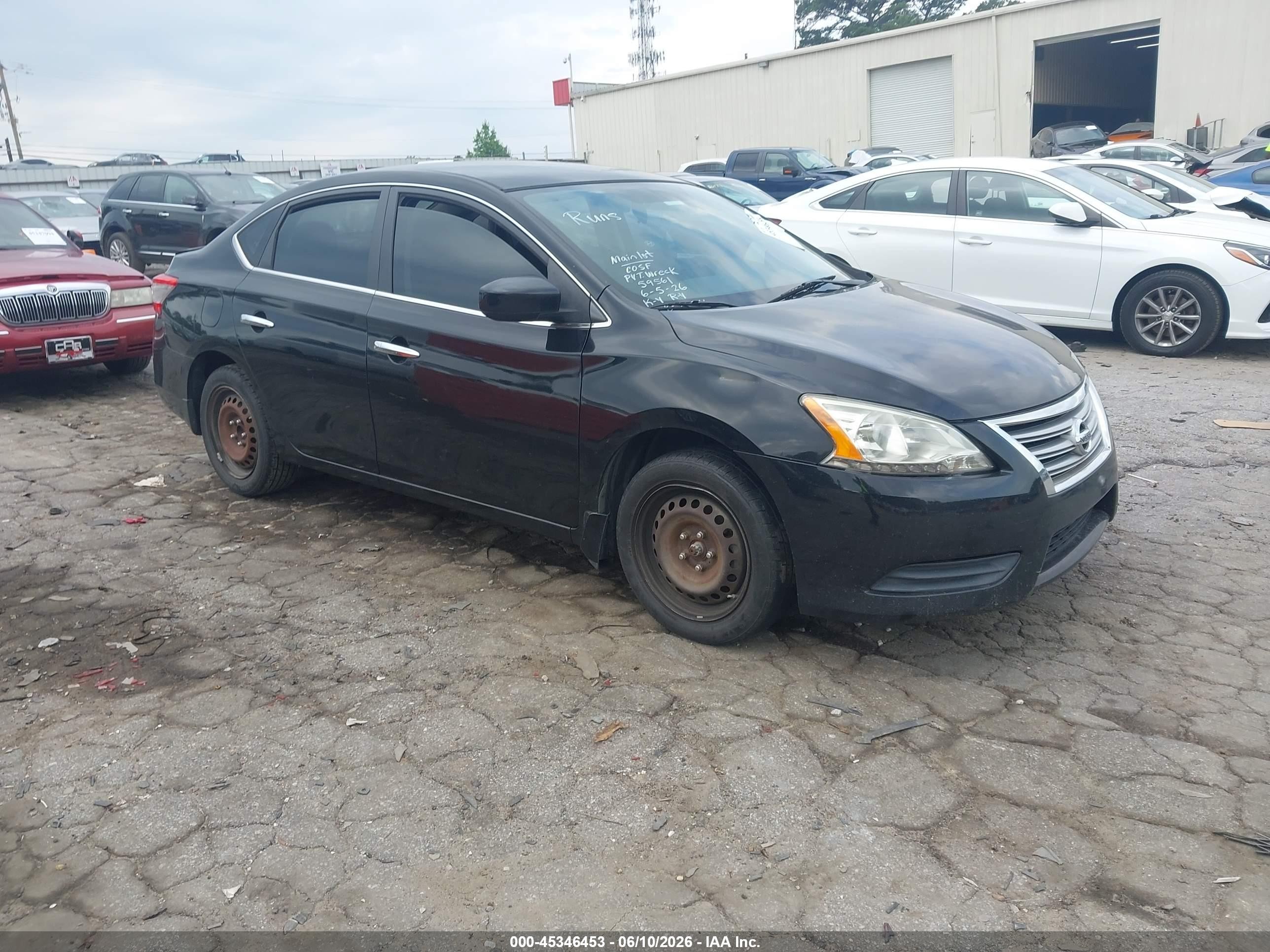 2013 Nissan Sentra S Черный vin: 3N1AB7AP5DL767437