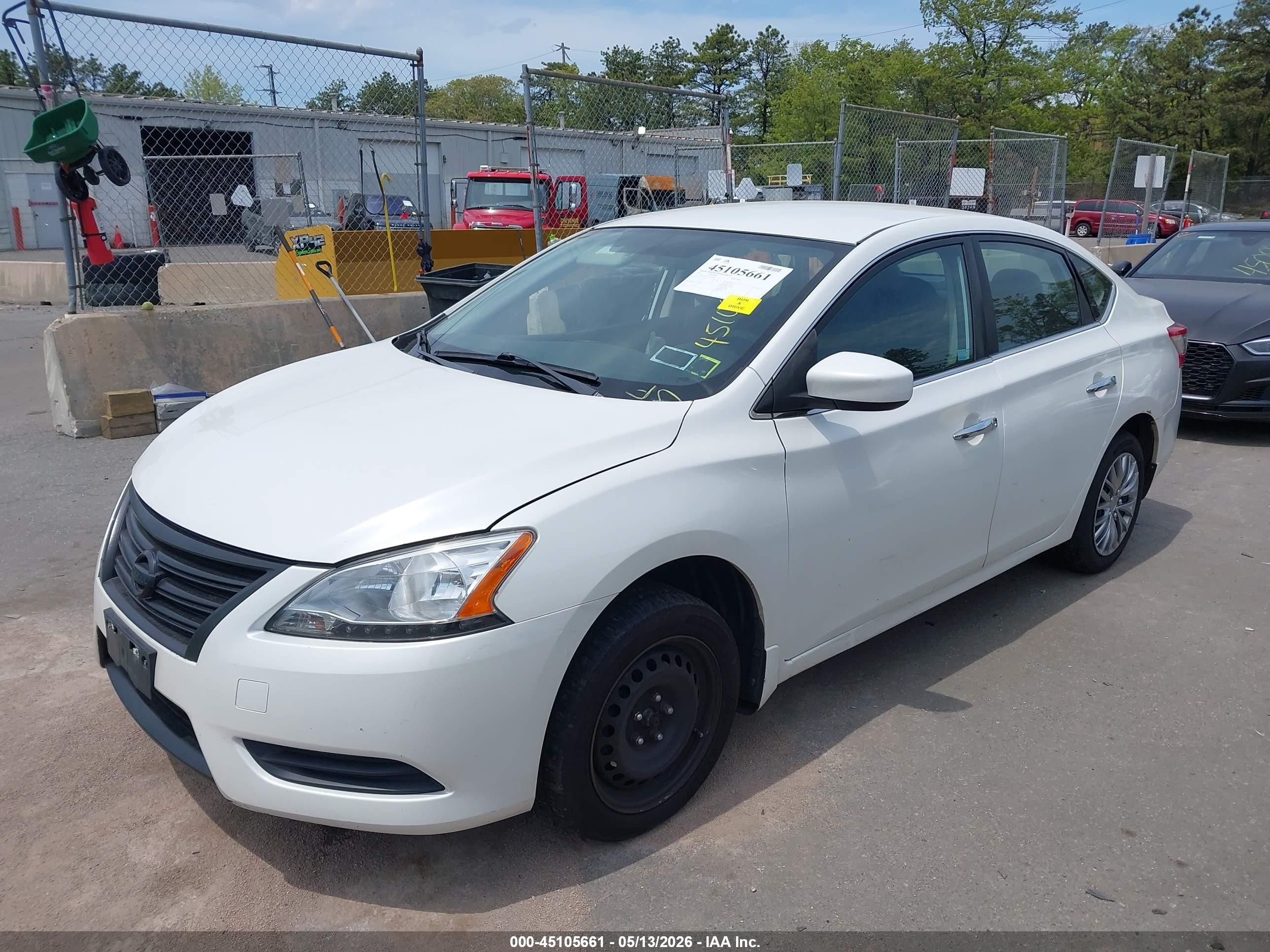 2013 Nissan Sentra Sv White vin: 3N1AB7AP5DL784481