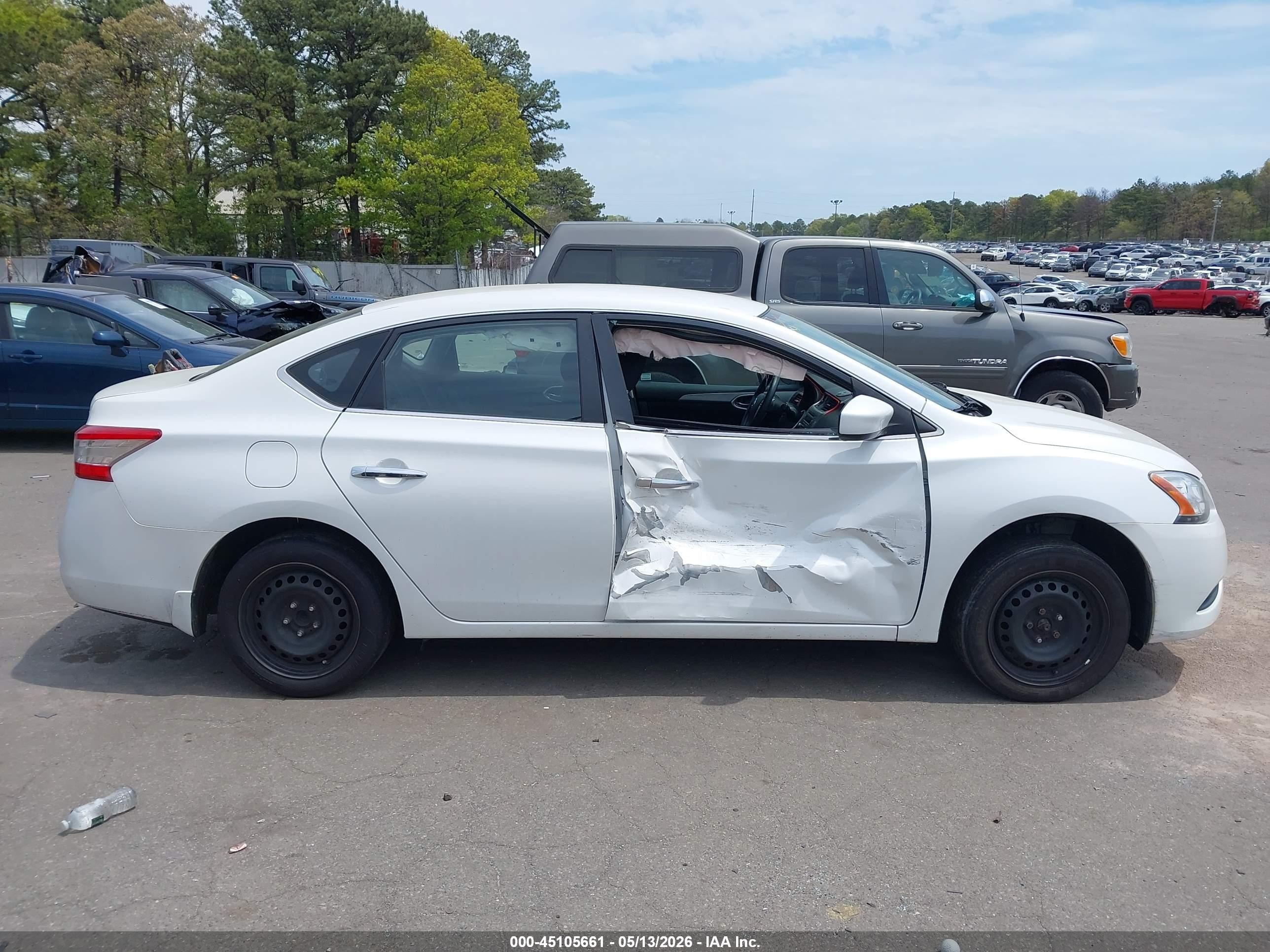 2013 Nissan Sentra Sv White vin: 3N1AB7AP5DL784481